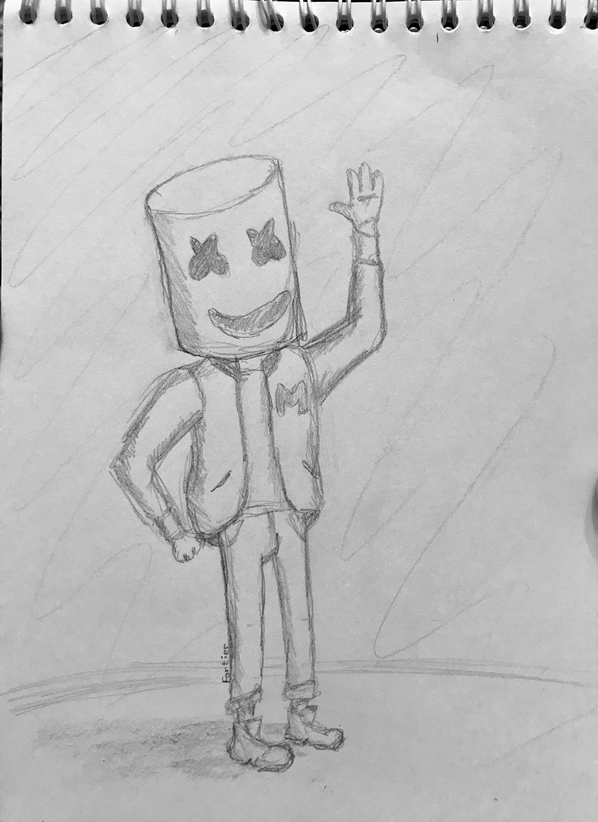 Marshmello from Fortnite Coloring Page | Easy Drawing Guides