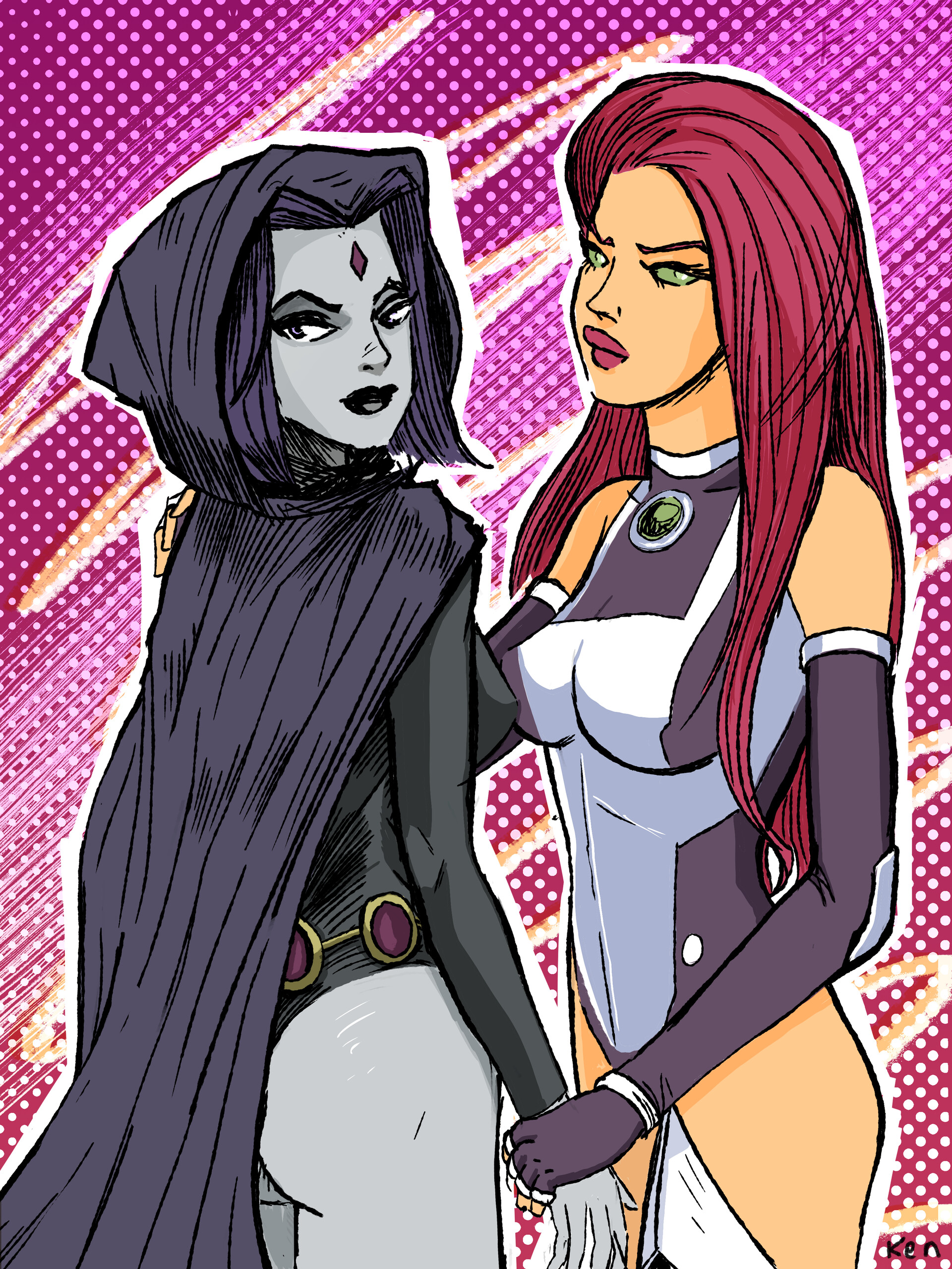 ArtStation - Raven and Starfire