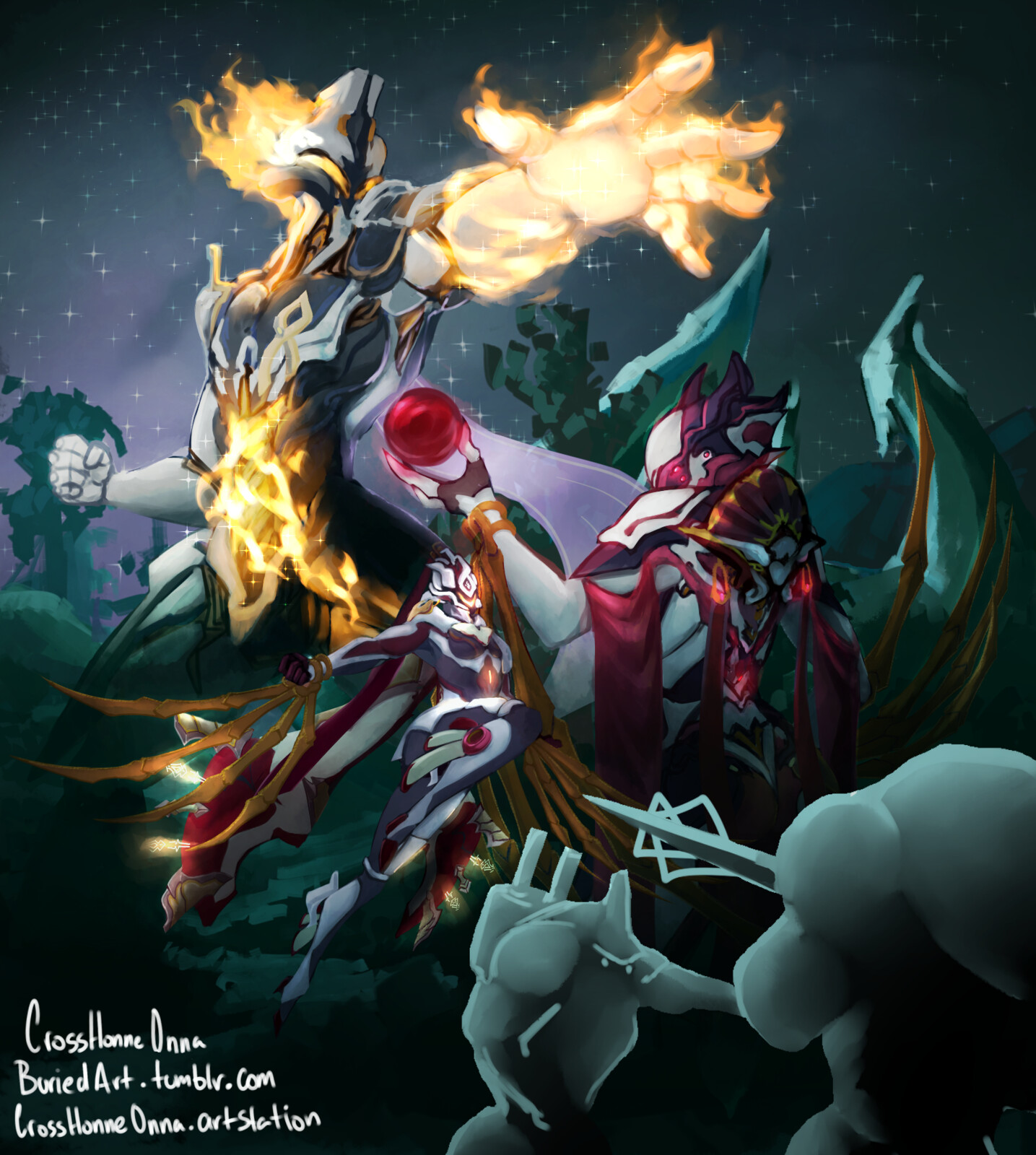 Artstation Warframe Ikelos The Revenant And The Garuda Twins Bellona And Atropa Hnin Tint