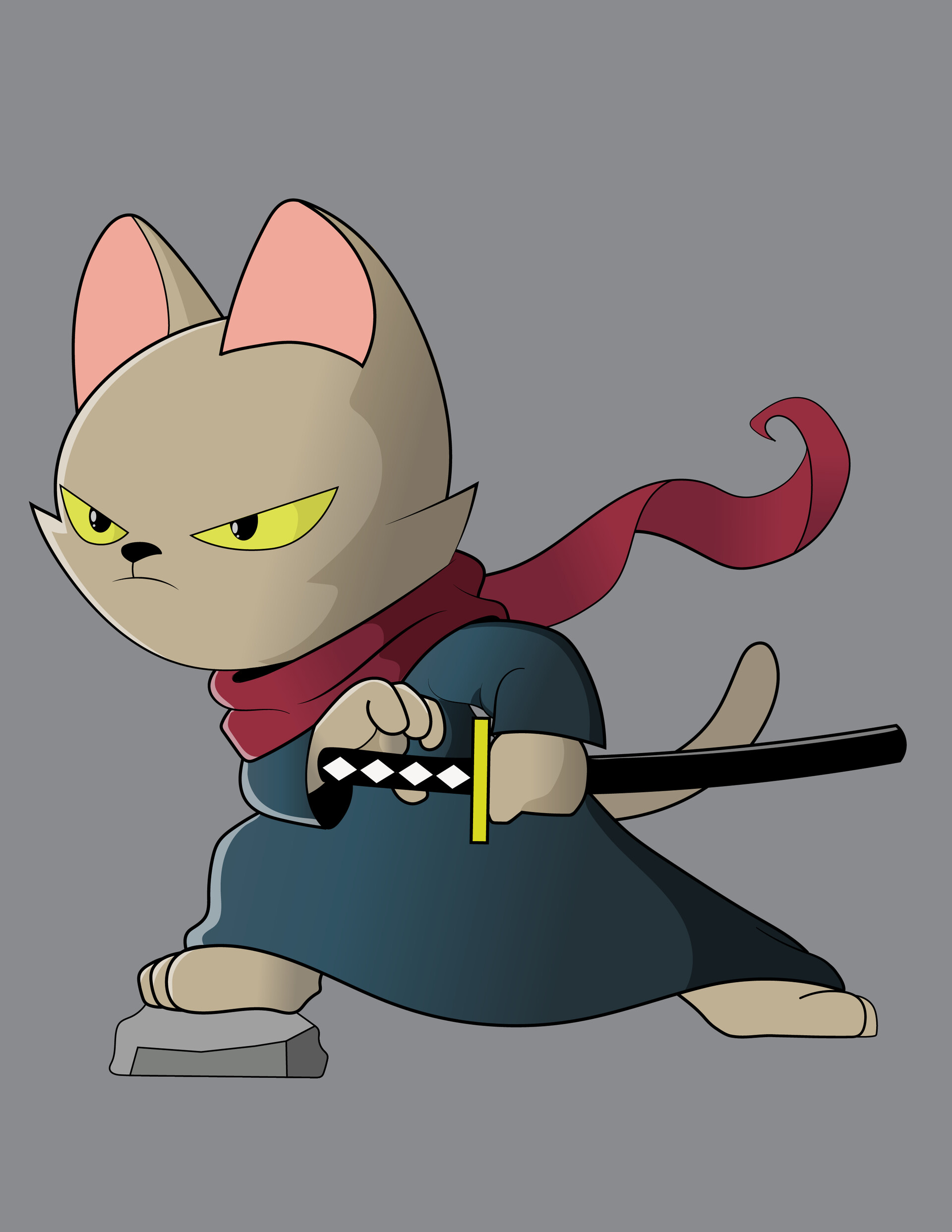 ArtStation - Samurai Cat