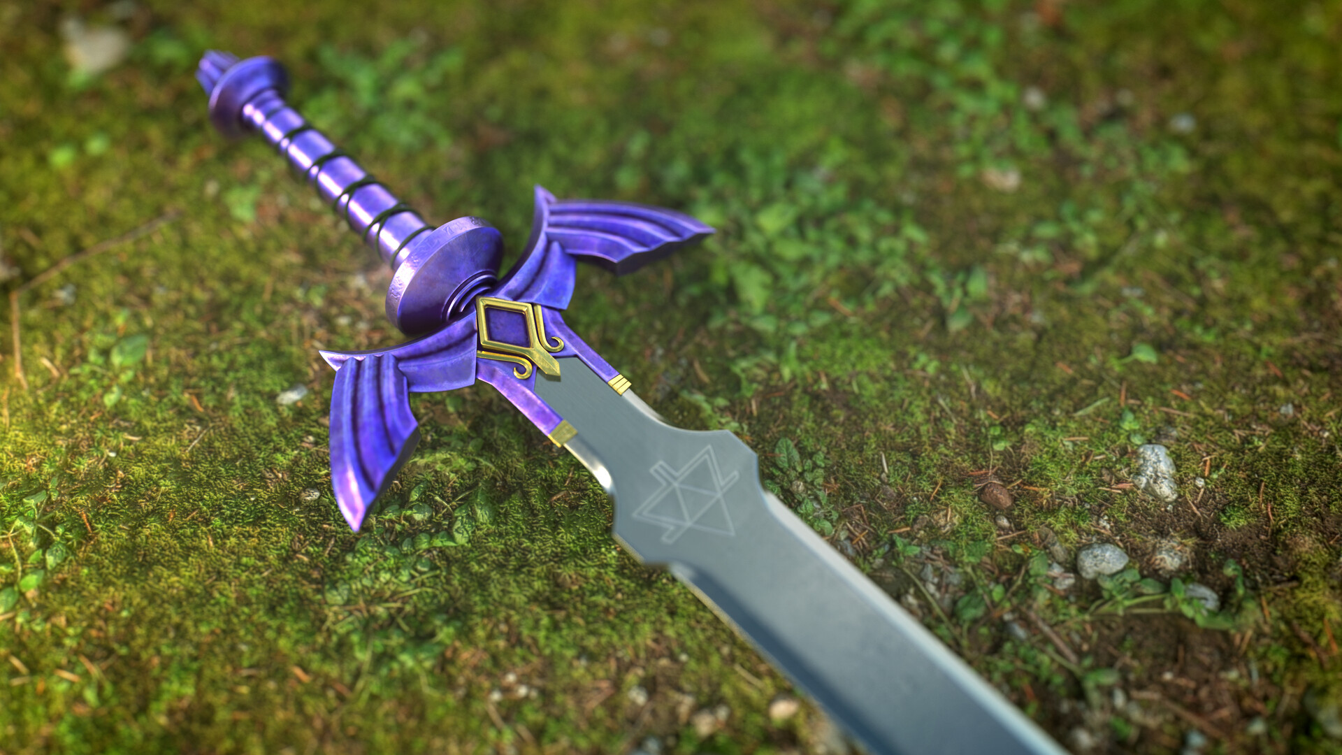 3D model of a Master Sword. 