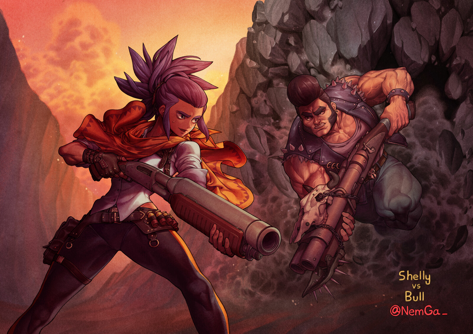 Artstation Brawl Stars Shelly Vs Bull Nemga