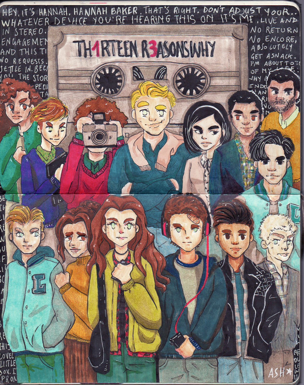 wallpapers Cartoon 13 Reasons Why Drawings 13 reasons why fana rt agnese mennella
