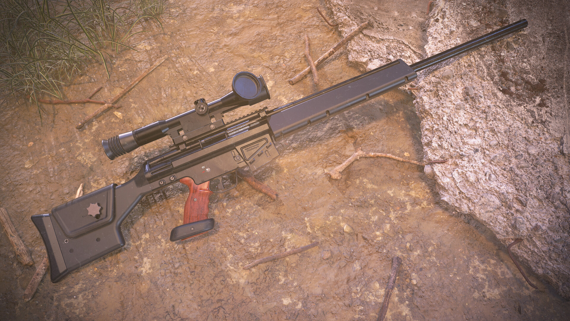 Artstation Psg1 Sniper Rifle Alexey Rumyantsev