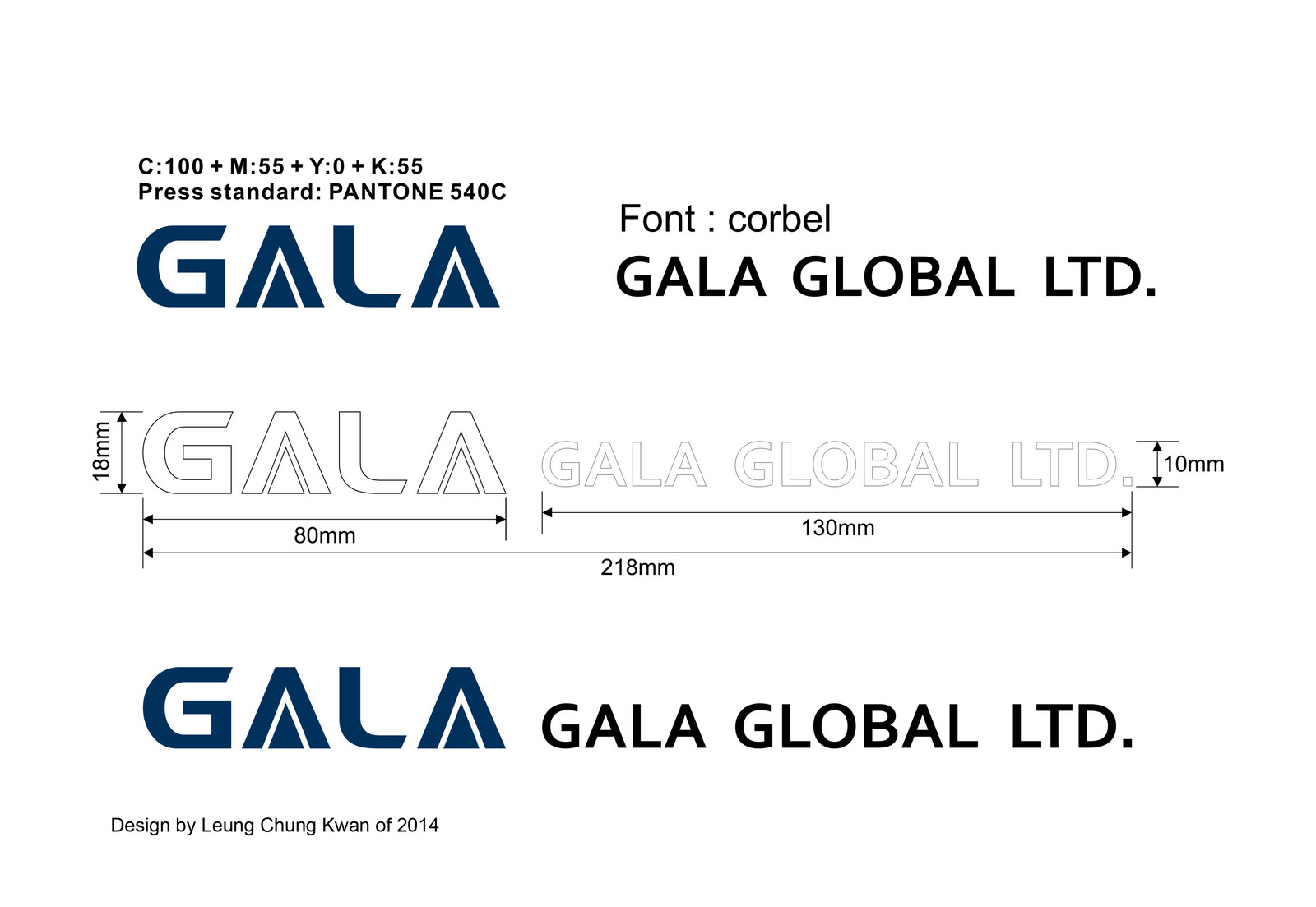 💎 Logo | Design by Leung Chung Kwan on 2014 💎
Brand Name︰GALA | Client︰Gala Global Limited