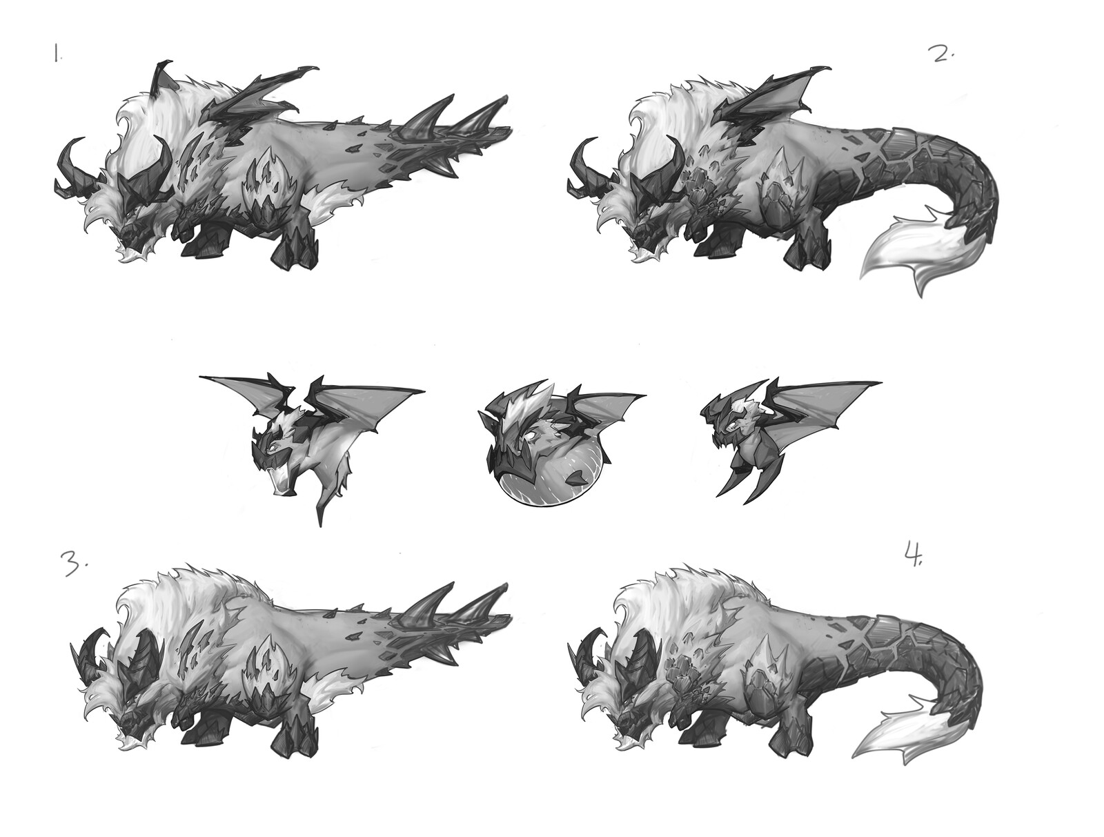 A few more focused sketches, and final sketches of the minions.
