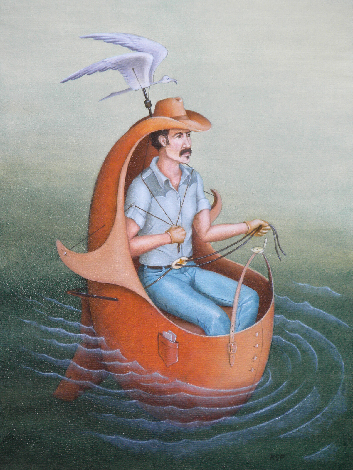 "Birth of a Cowboy"
Oil/acrylic on panel