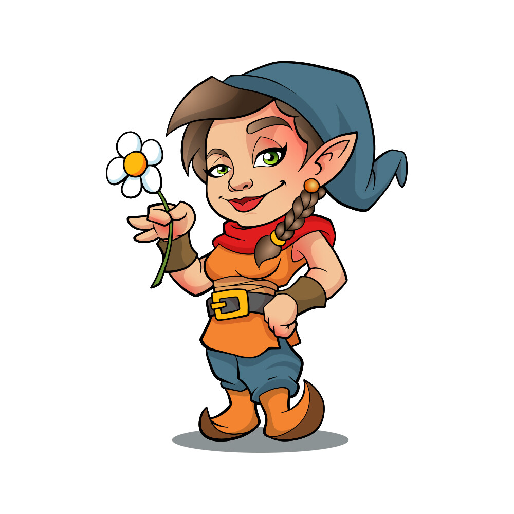 Гном девочка рисунок