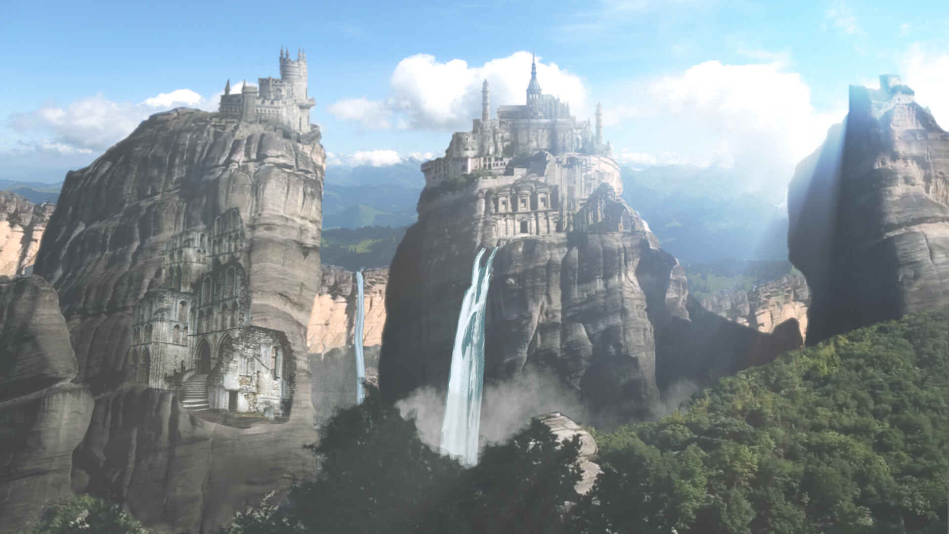 Artstation Castle Rock Digital Matte Painting Result John Brook