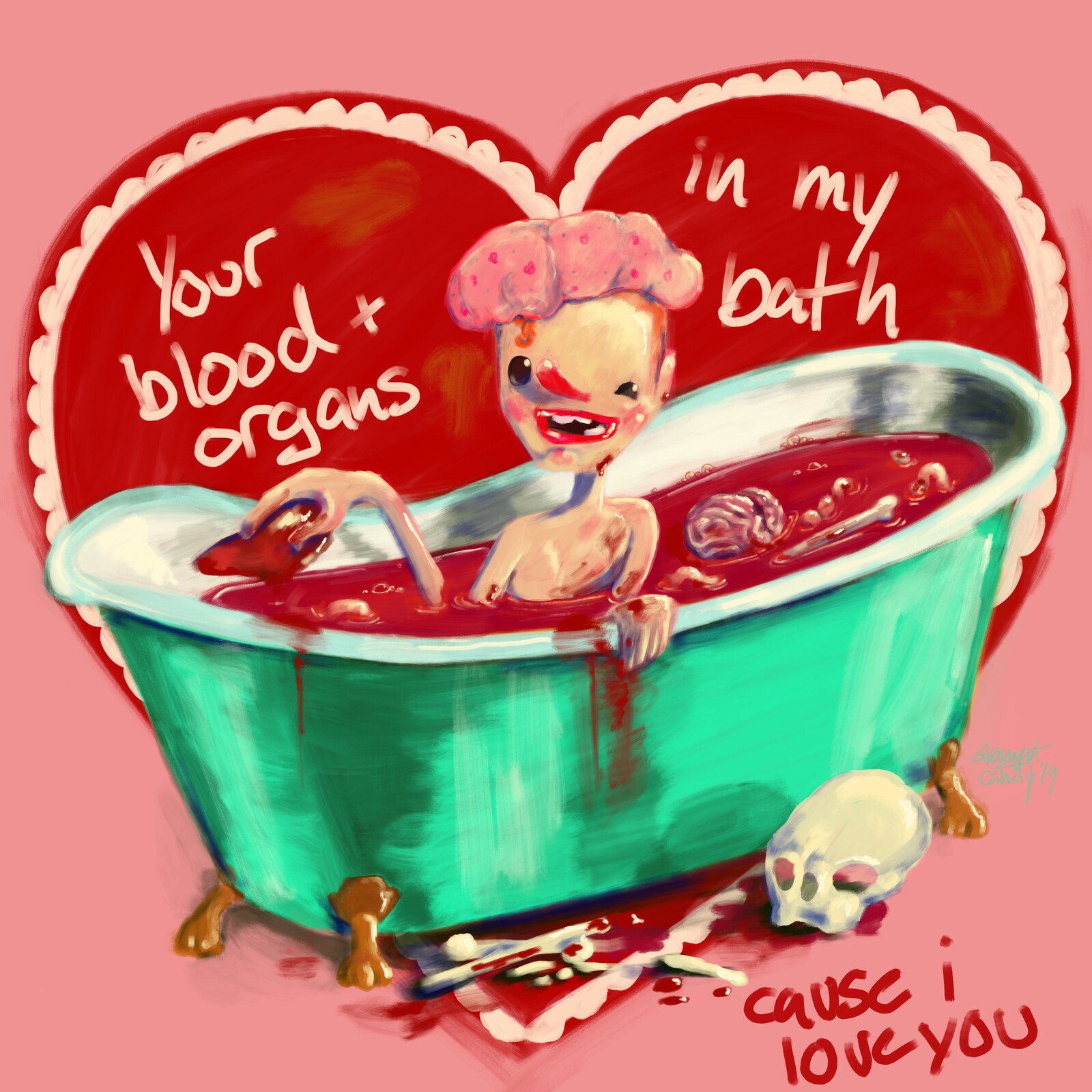 "in my bath"