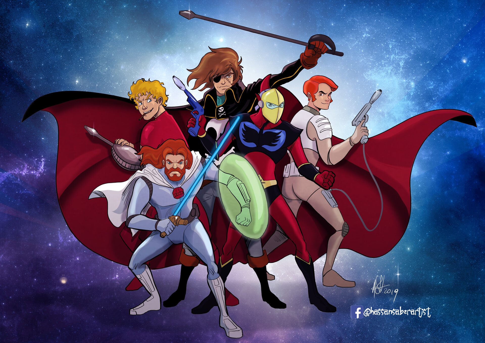 Artstation 80 S Anime Space Heroes Hassan Saber