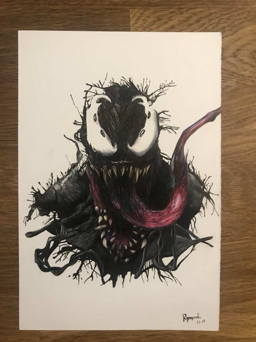 ArtStation - Venom color pencil drawing, Raymond Deming