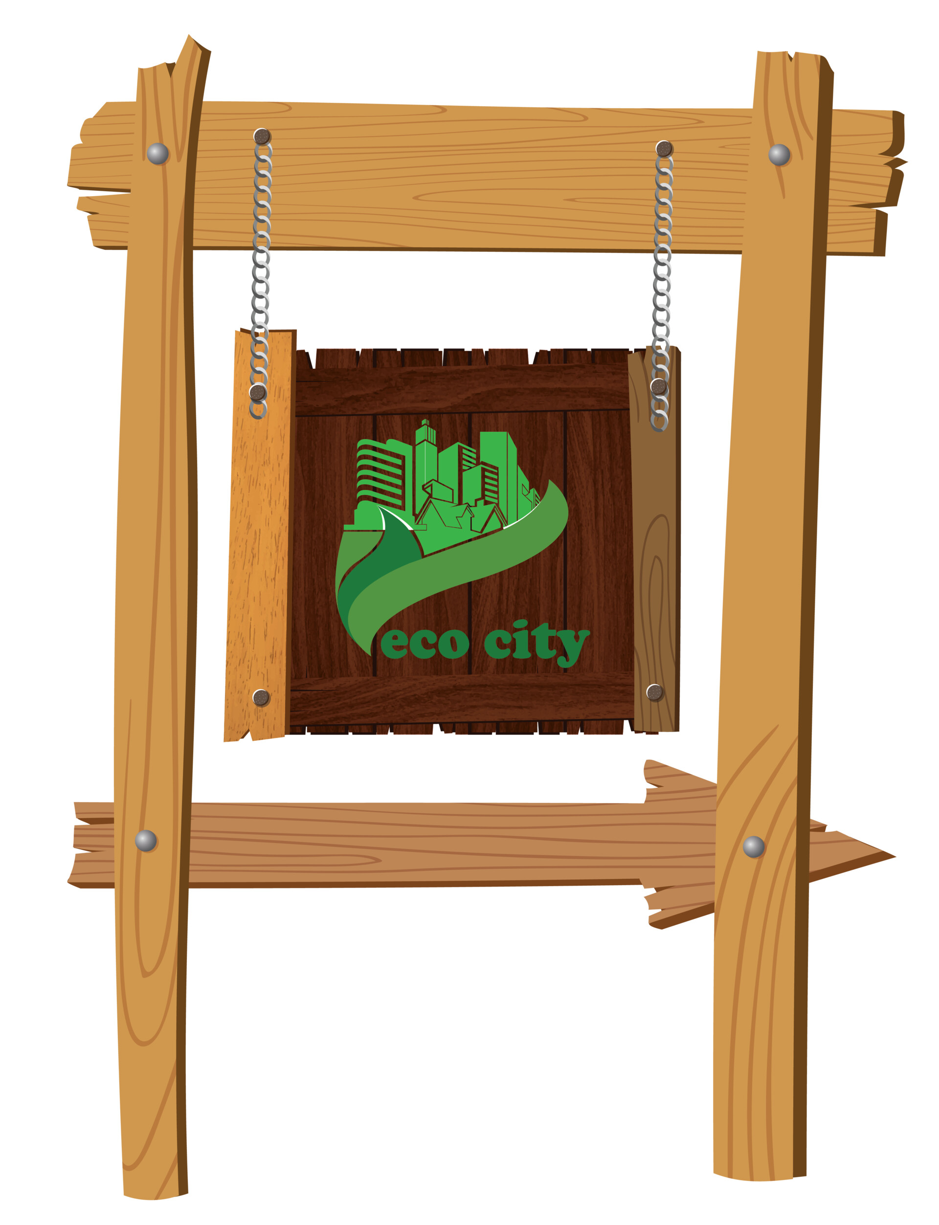 ArtStation eco city sign post