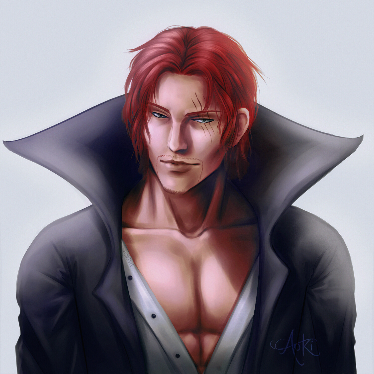 Artstation Shanks One Piece Fanart 08 18 Lauriane Machado