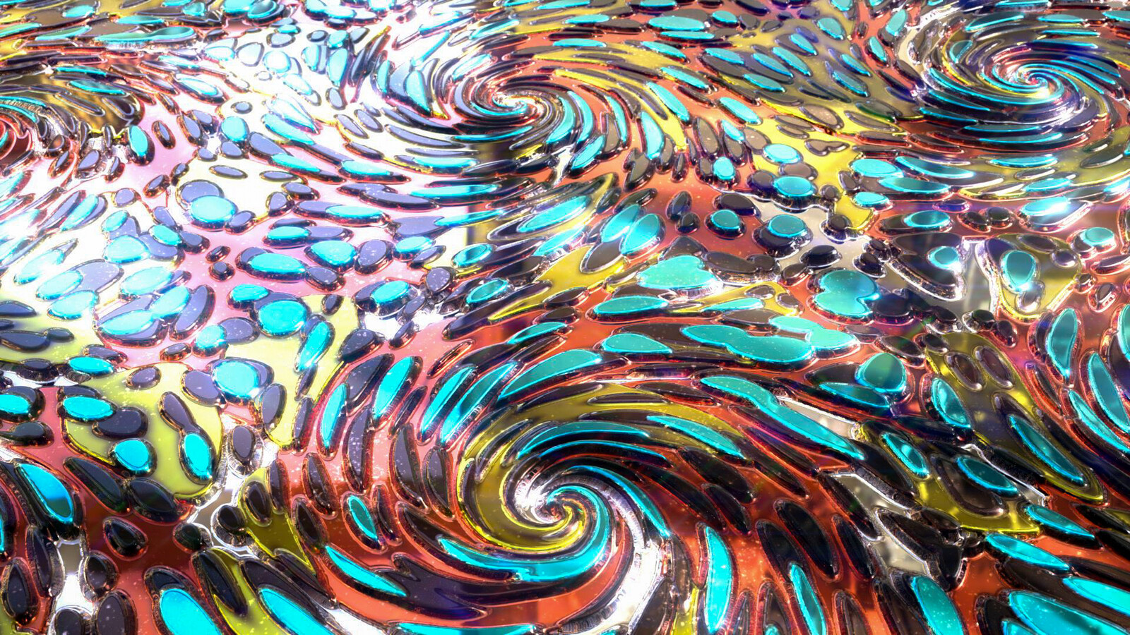 and traditional technicques: stoned background &amp; french curls