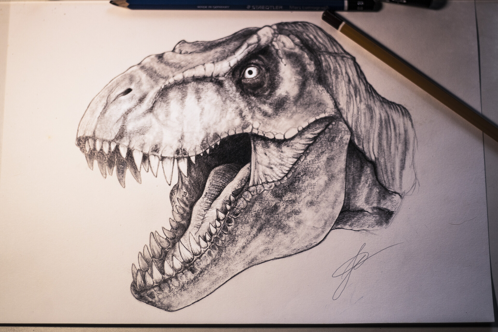 How to Draw a Realistic Dinosaur With Pencil Step by Step - Timelapse -  YouTube