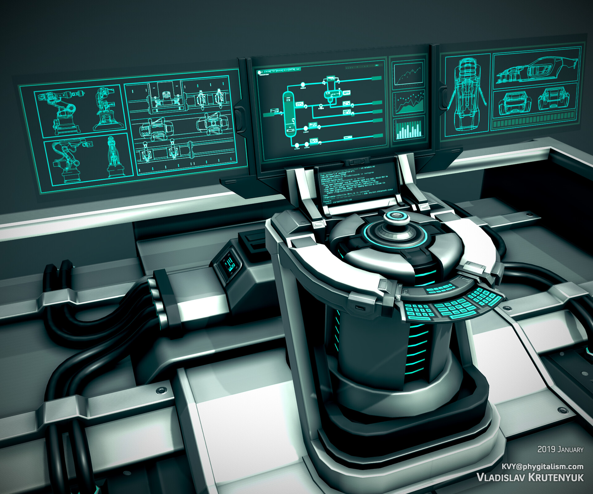 Vlad Krutenyuk Control Panel Stylized Futuristic Concept