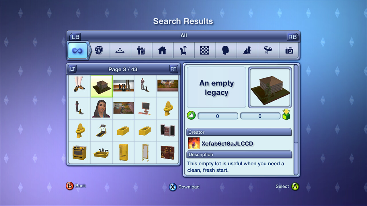 The Exchange, where players can share their custom content creations with each other.