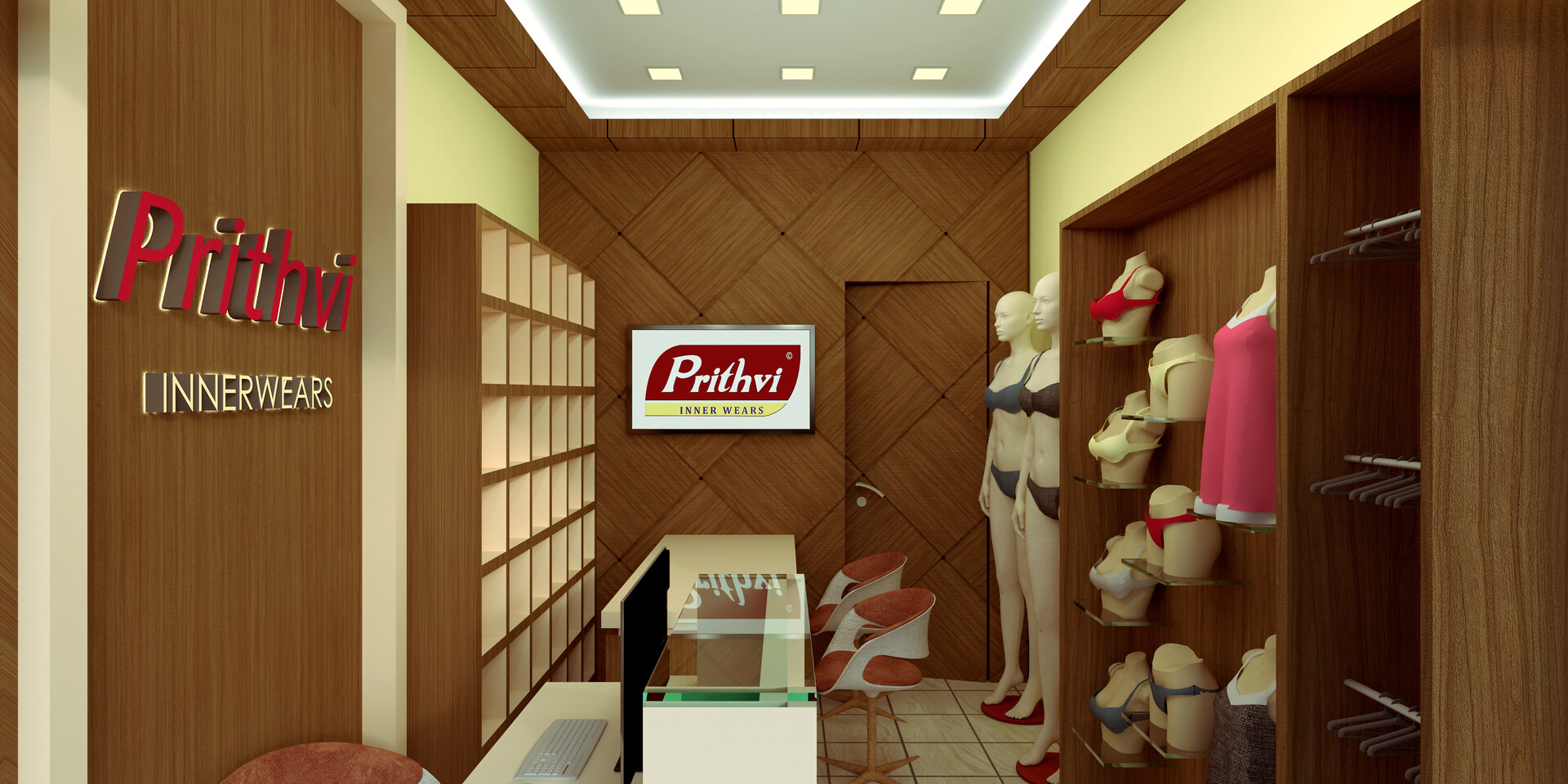 Rajeswar Karpoor - Arch Viz, of Prithvi innerwears showroom