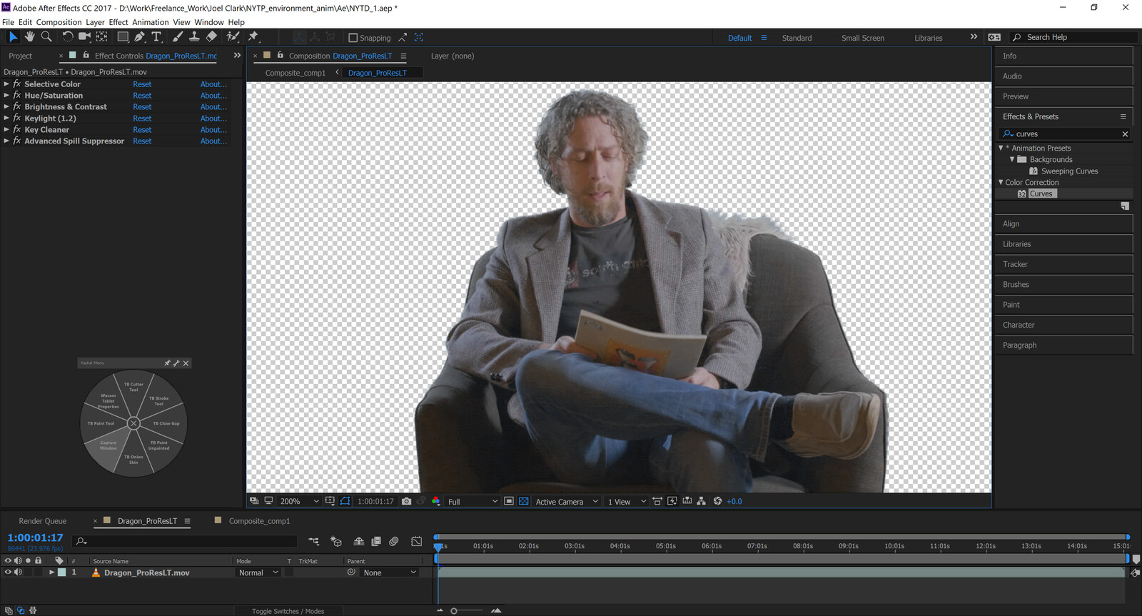 Initial green screen keying