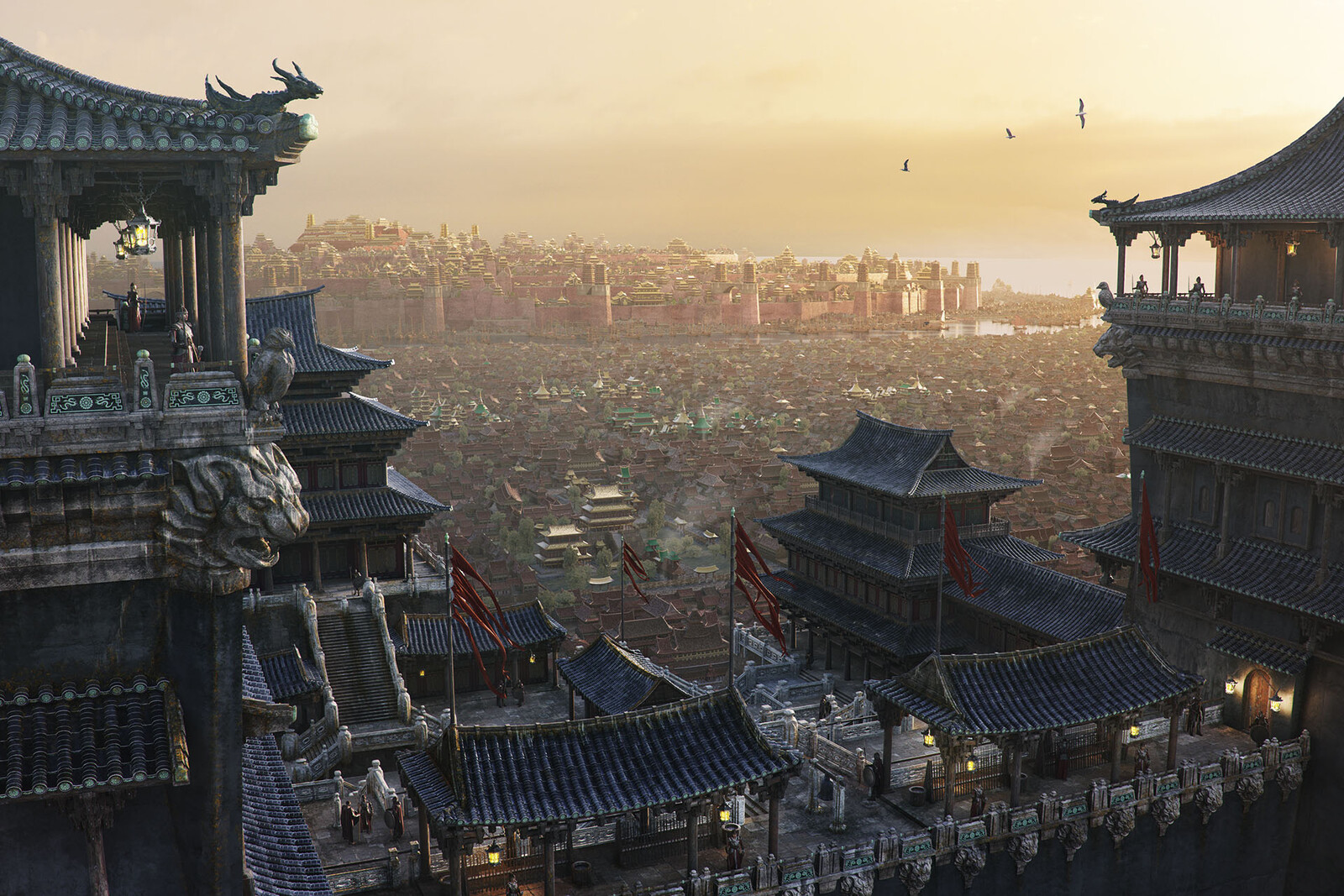 Yin. View to the Palace from a Guard tower.