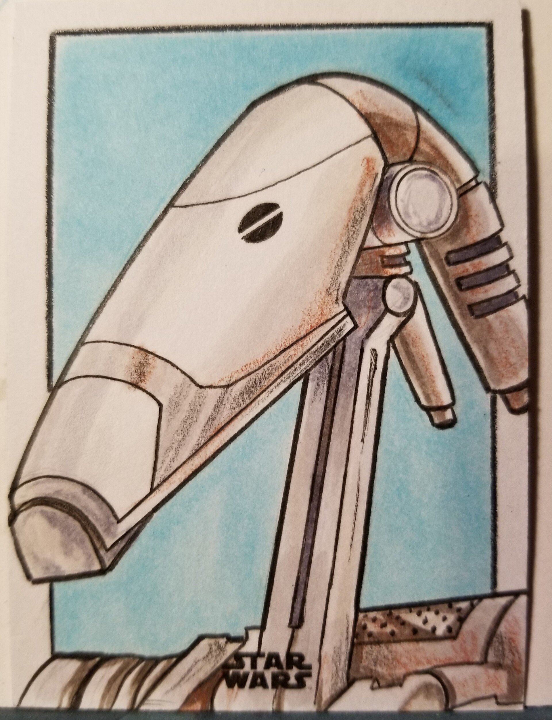 Artstation - Topps Star Wars Finest 2018 Battle Droid Sketch Card