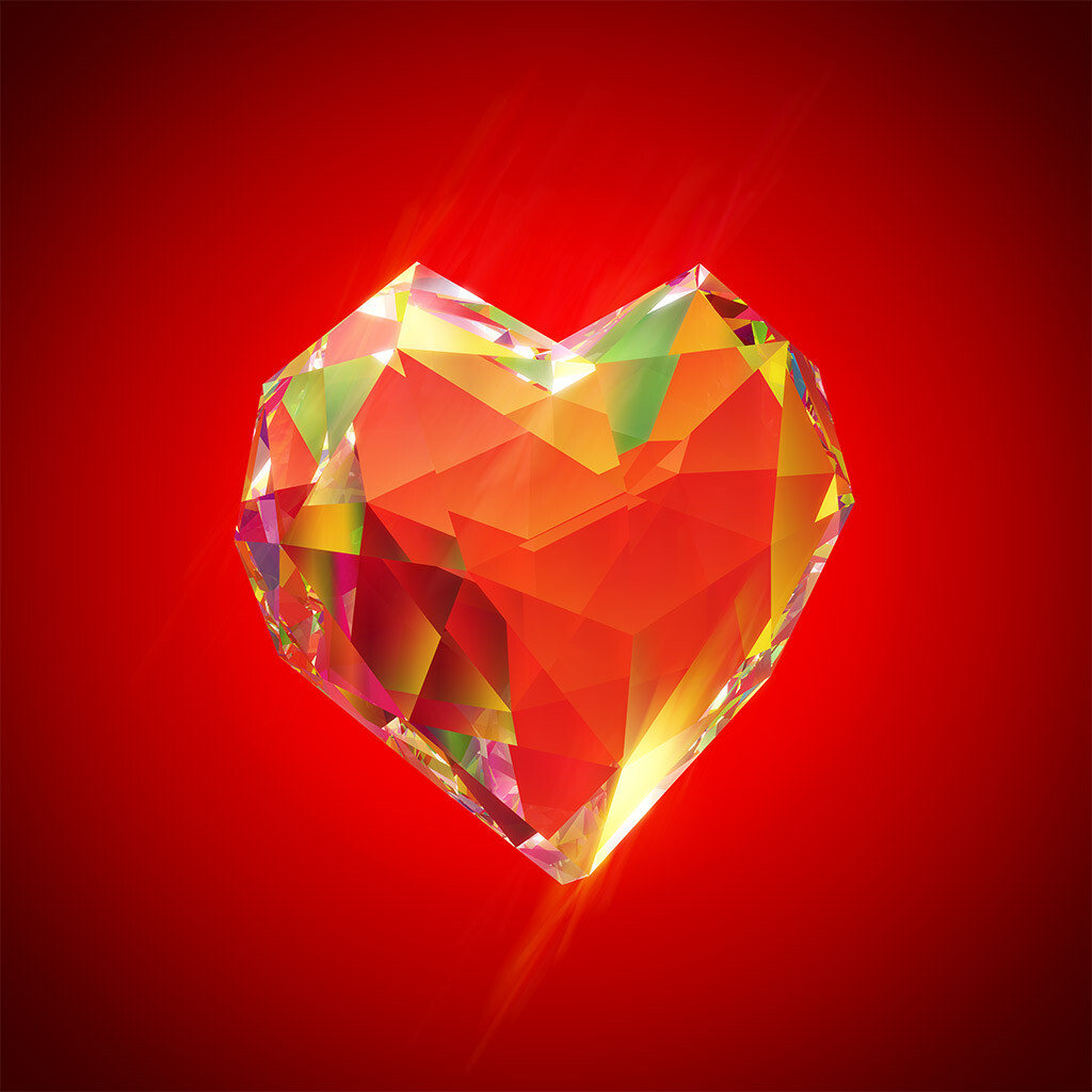 Artstation Polygonal Crystal Heart Vladimir Igonin