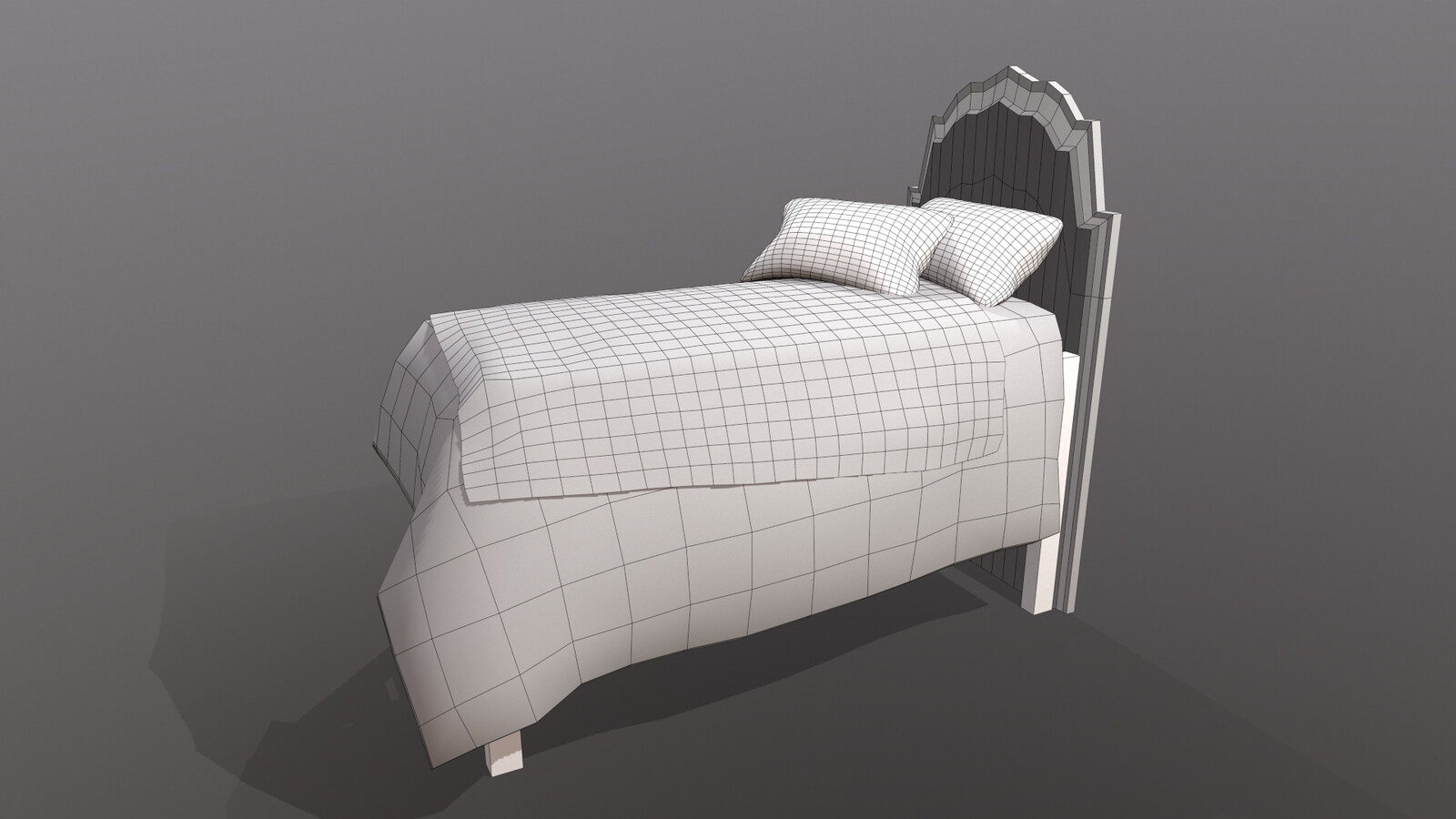 Bed with WIreframe
