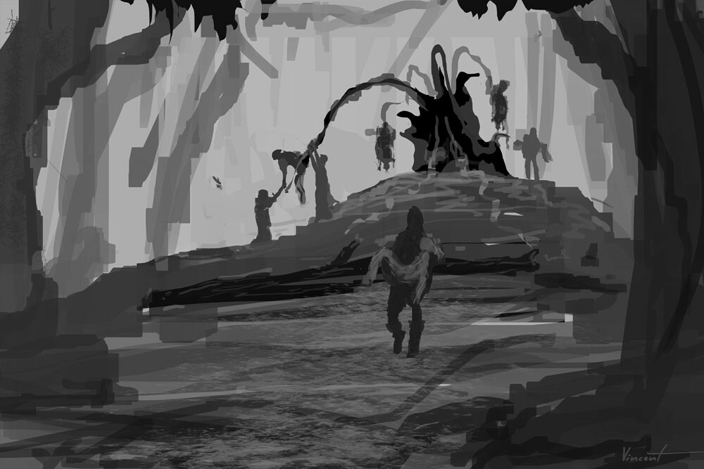 Thumbnail sketch used for final render