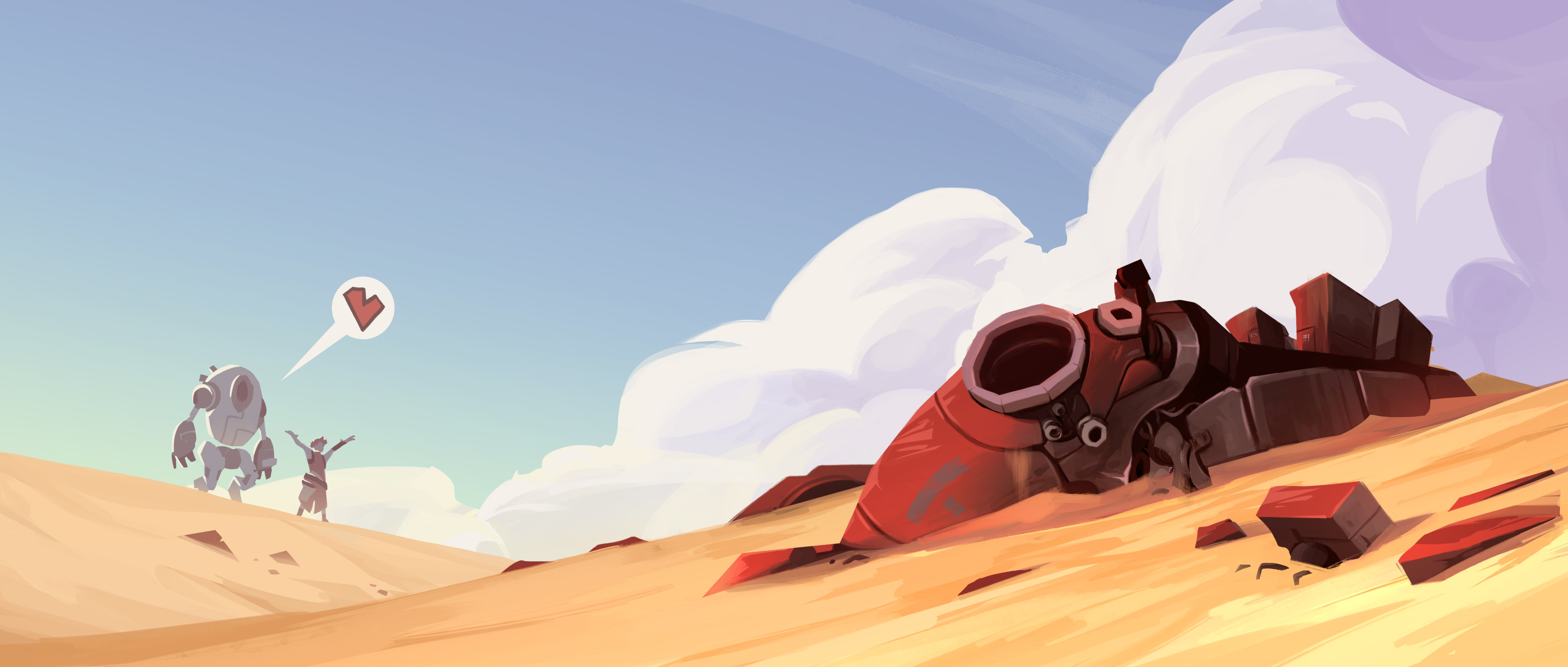 Artstation Sand Dune Mech Illustration Matt Sanz
