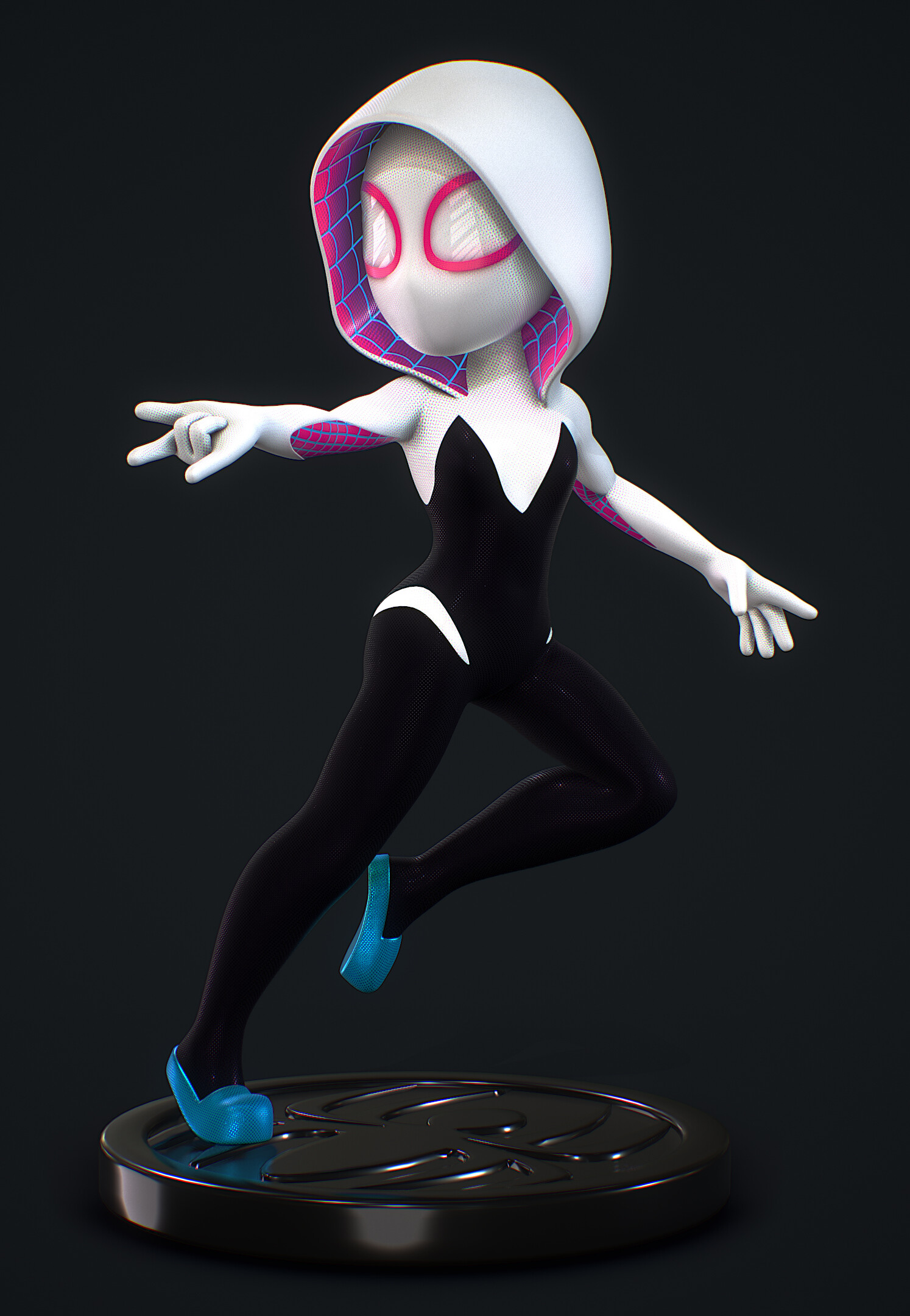 Artstation 3d Printable Spider Gwen Figurine Brandon Shirk