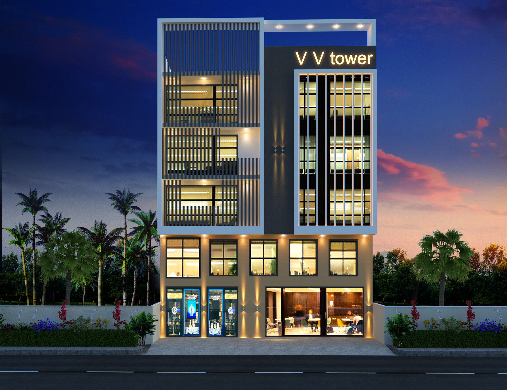 Shubham Chaturvedi Commercial Building Elevation V V Tower