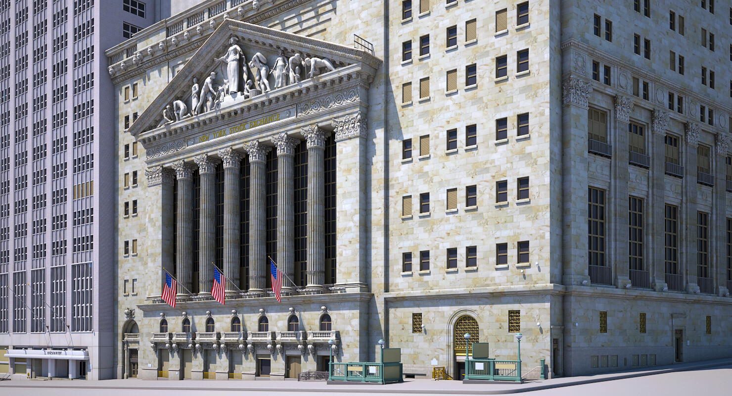 Artstation New York Stock Exchange Building 3d Model Tim Shaw S