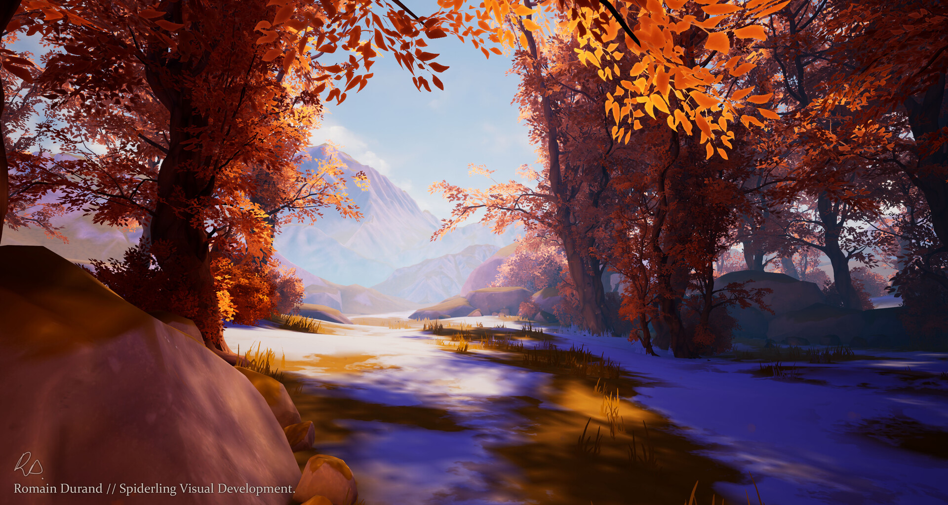 Stylized Environment Automn Forest Polycount