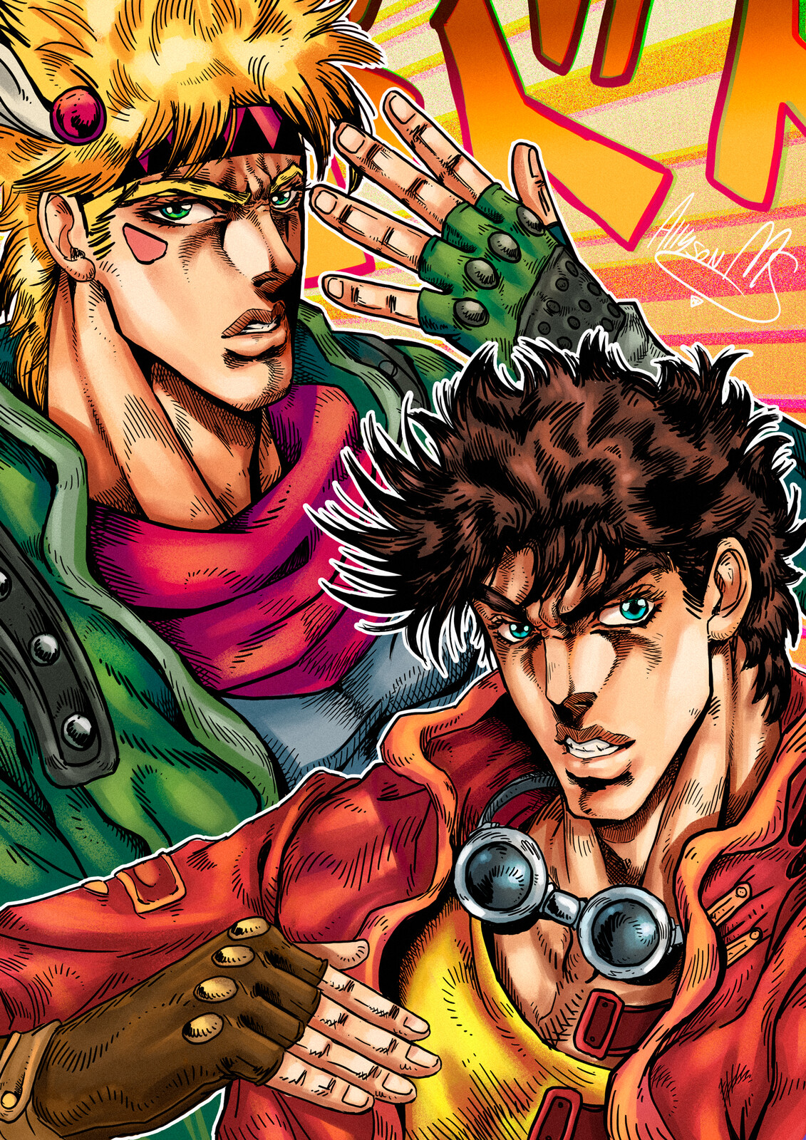 Artstation Joseph Joestar Caesar Zeppeli Al Santos