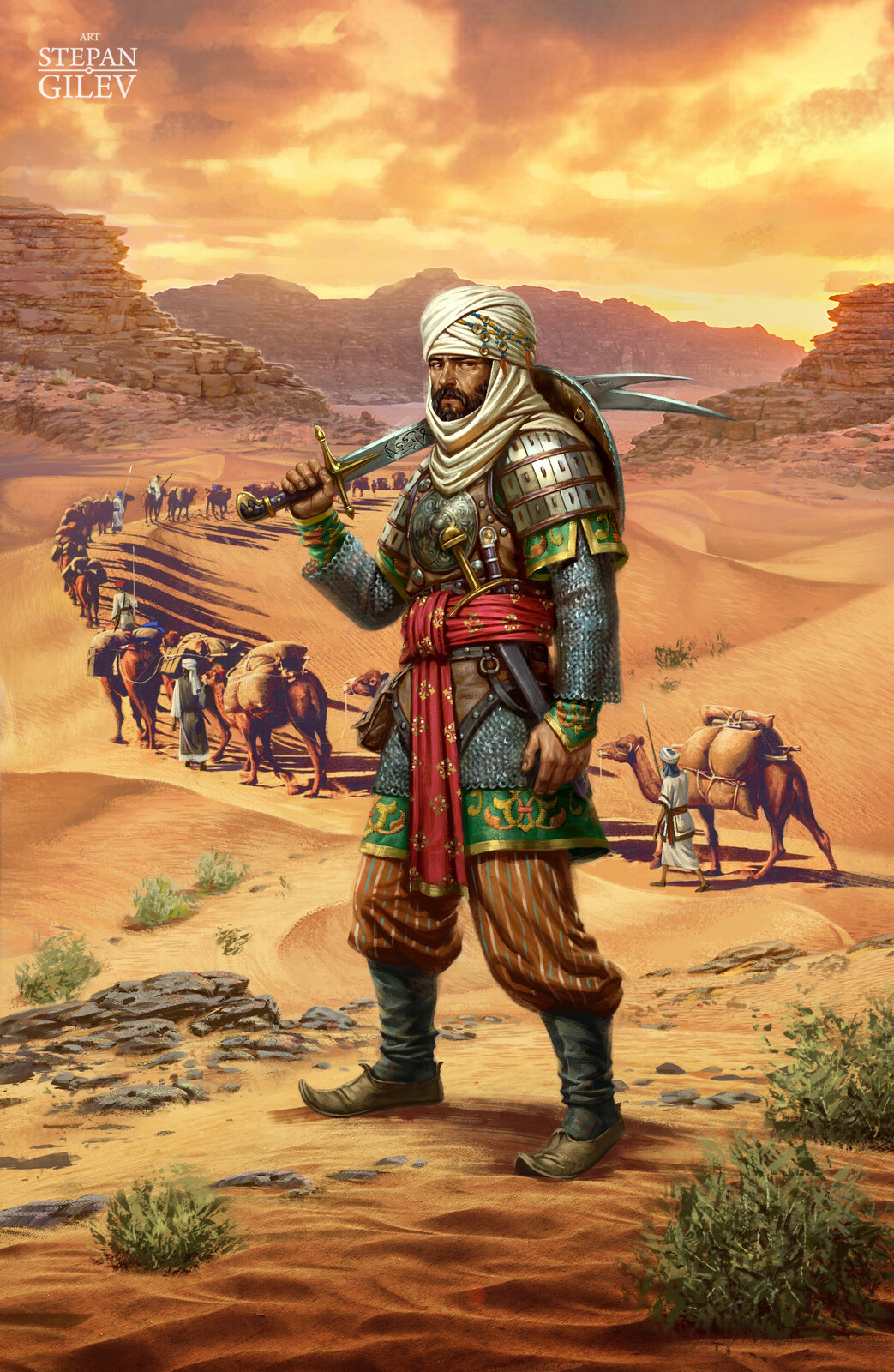 Stepan Gilev - Cover for the book "Sword Zulfikar." Обложка для книги ...