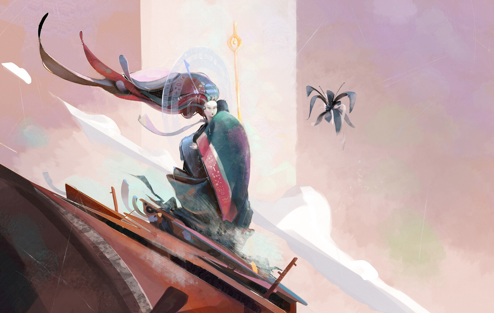 Priest and bird