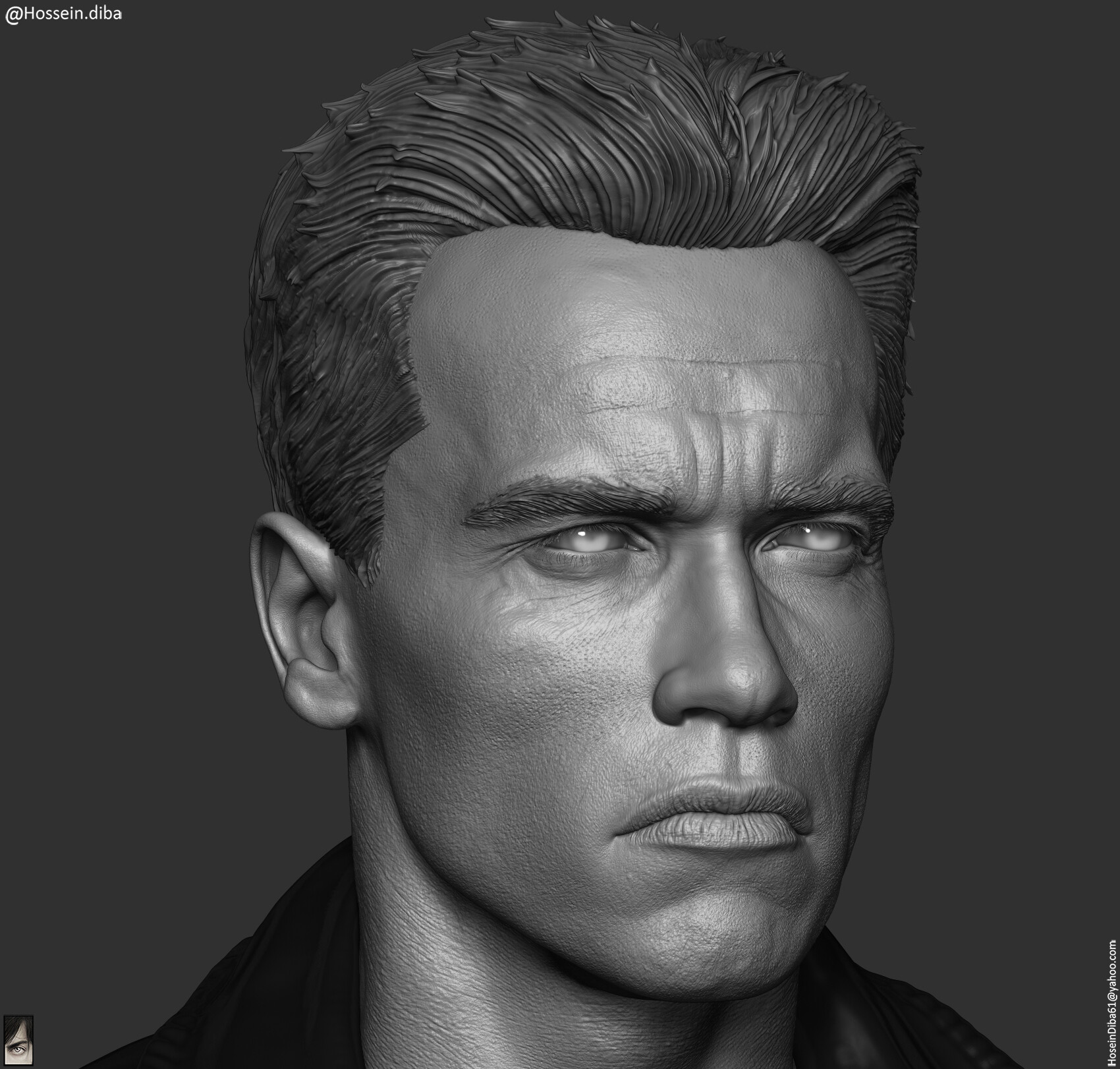 Artstation Arnold Schwarzenegger Terminator 2 Darkside Collectibles Studio Hossein Diba
