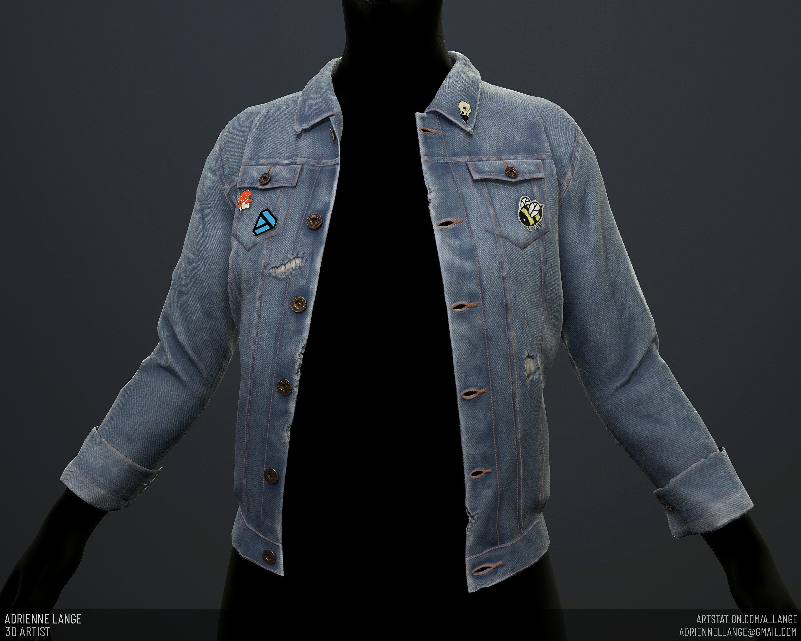 Artstation Denim Jacket Study Adrienne Lange