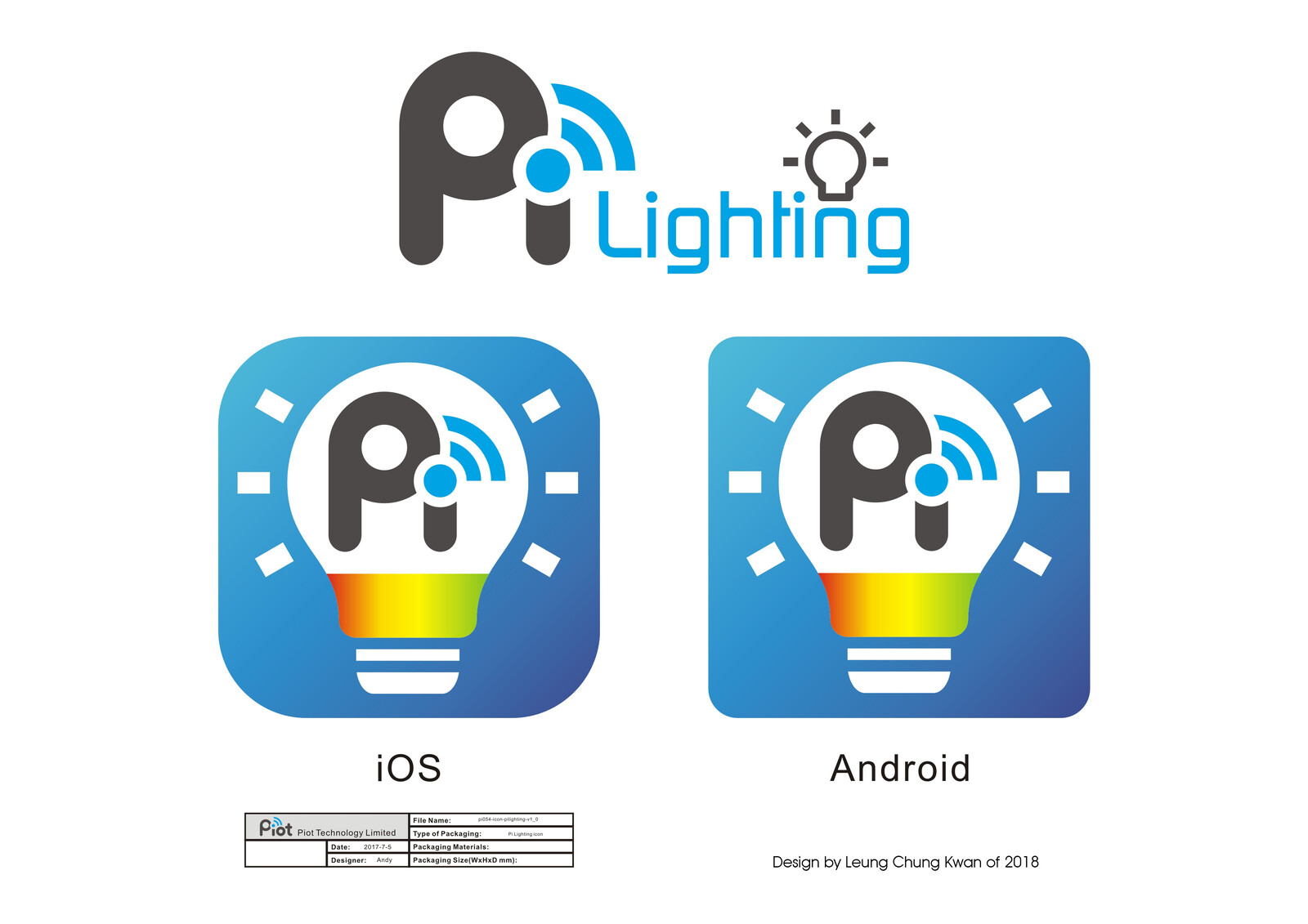 💎 App Icon | Design by Leung Chung Kwan on 2018 💎
App Name︰Pilighting | Client︰Piot Technology Limited