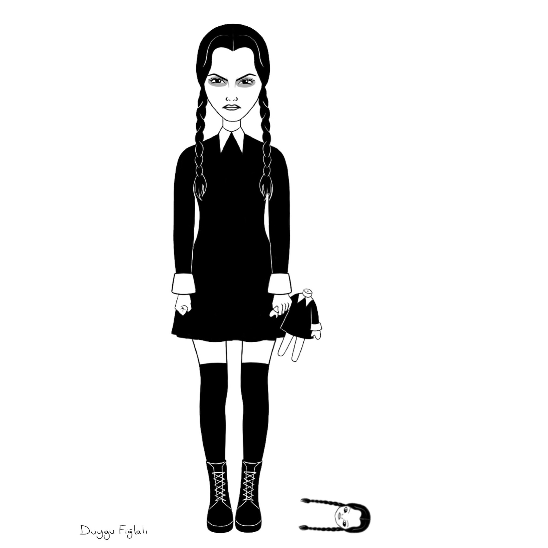 Wednesday Addams Addams Family Coloring Pages