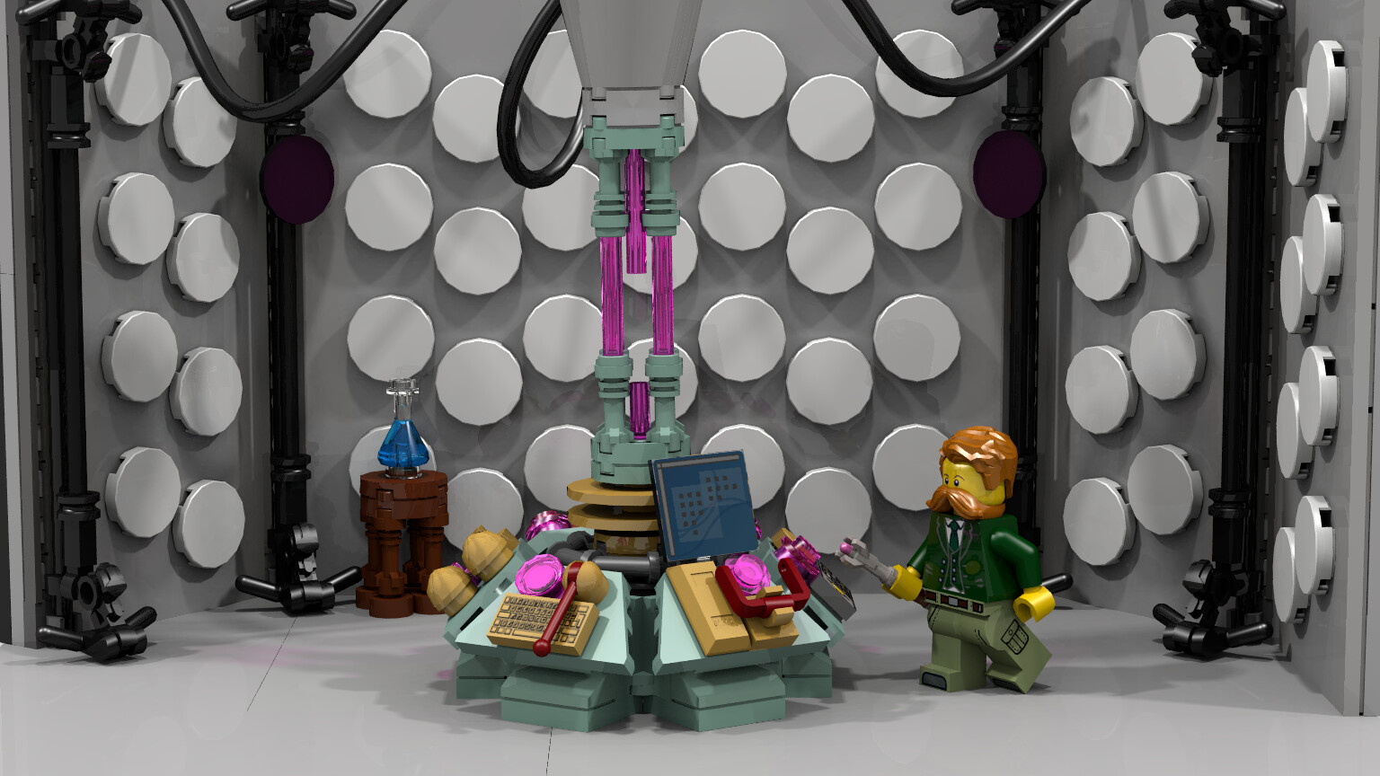 Leppard-Illustration - Lego Doctor Who: TARDIS Console designs, image size:1536x864