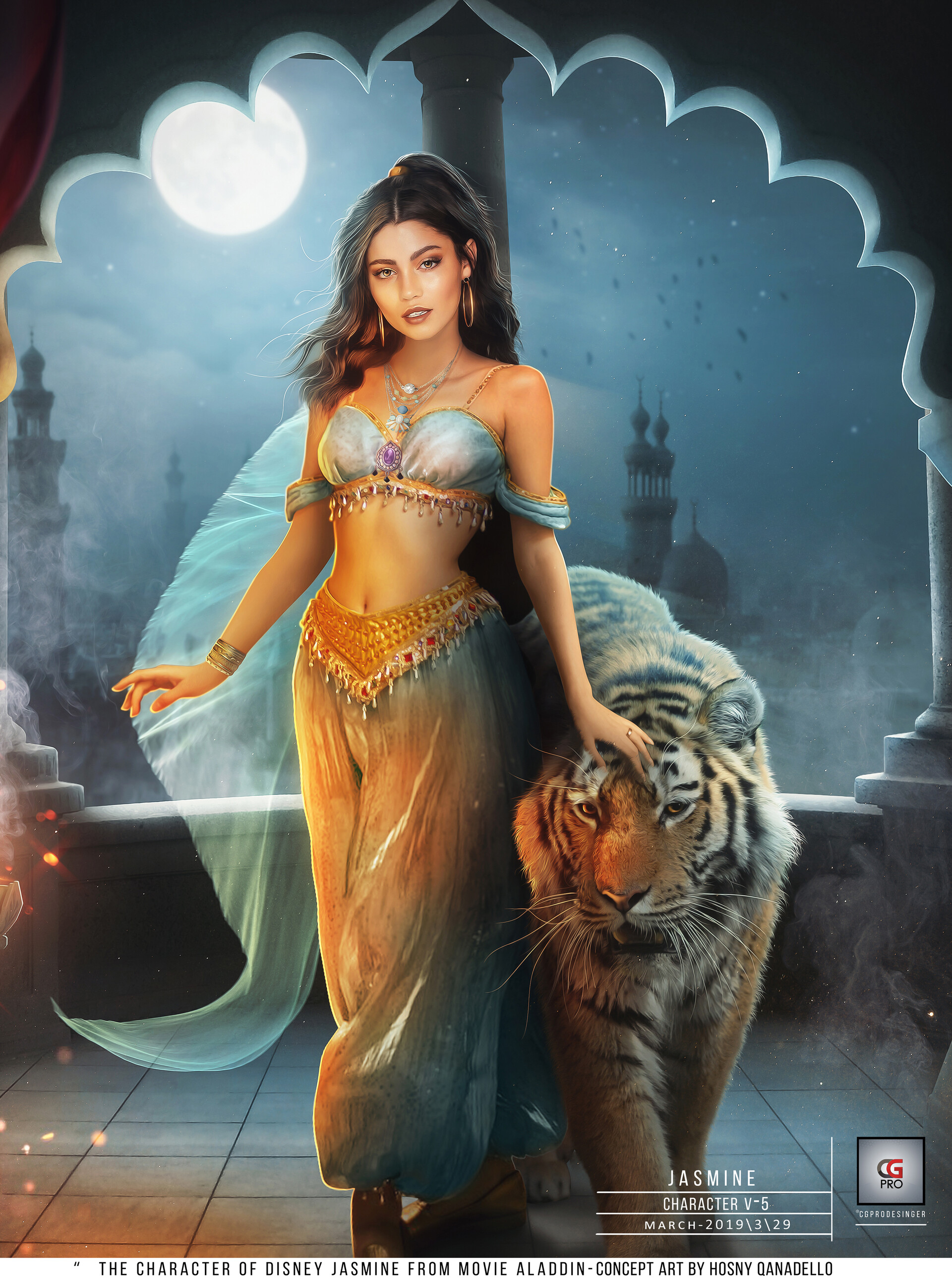 Artstation Jasmine And Tiger Test 1 Hosney Qanadelo artstation jasmine and tiger test 1