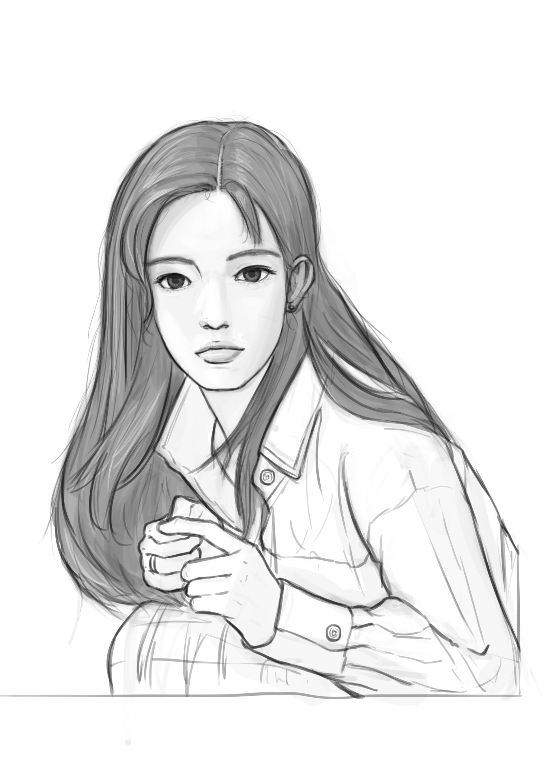 se jin jeong - 얼굴 연습, image size:1920x2716