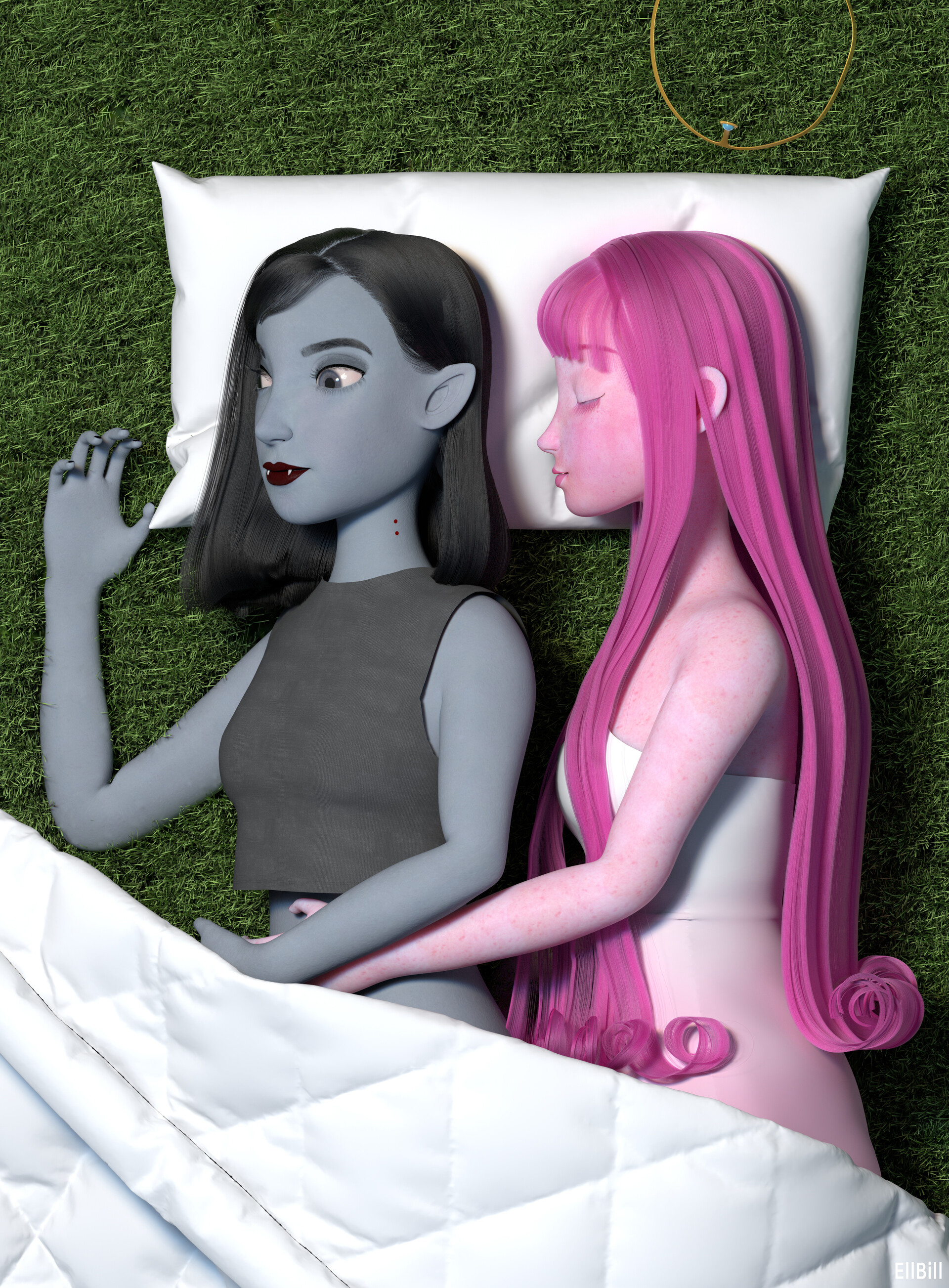 Artstation Adventure Time Marceline And Bubblegum 3d Fan Art Ellbill I like this fanart a lot, even though pink is not really her nor mine colour! artstation adventure time marceline