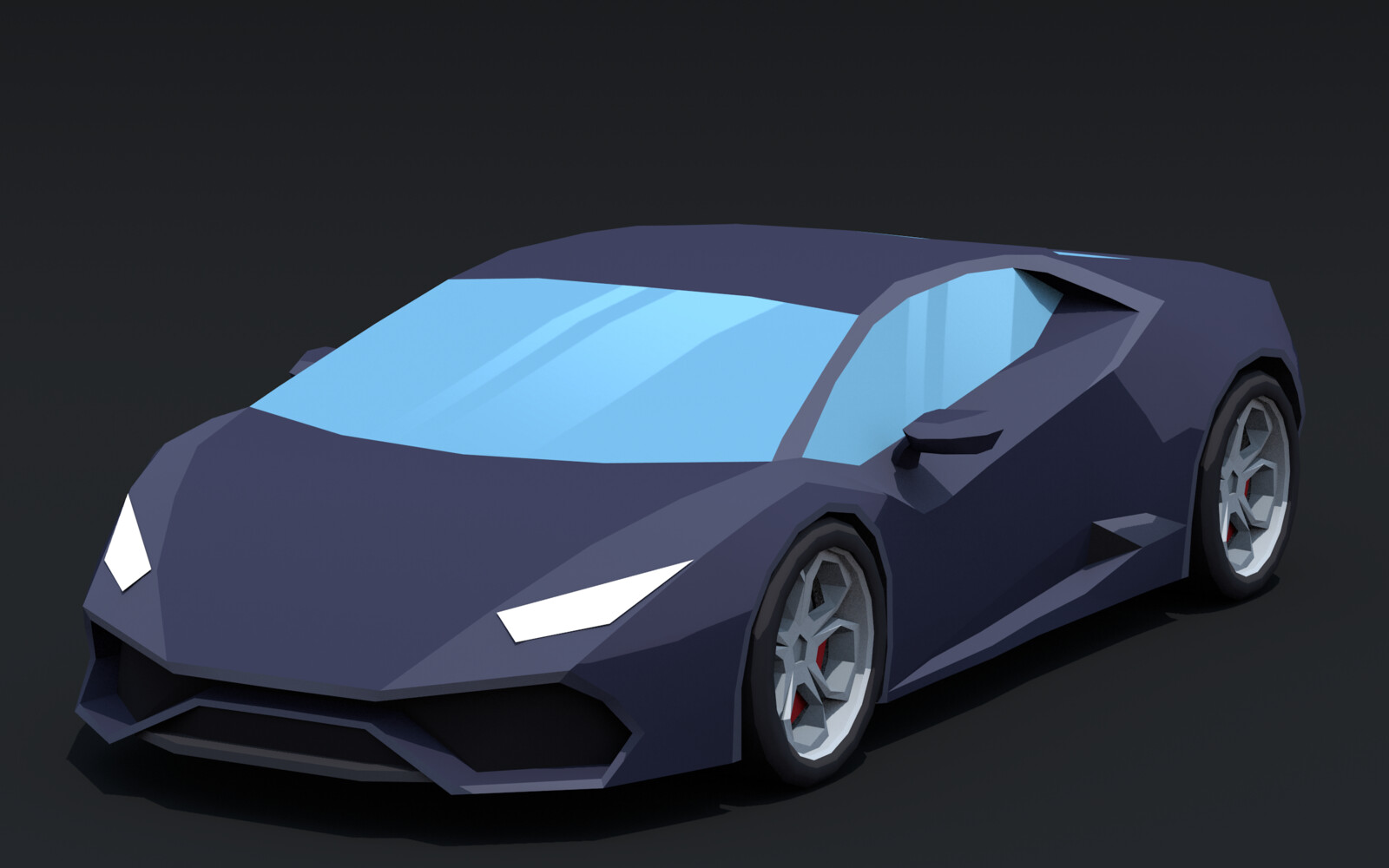 Чертеж low poly машины
