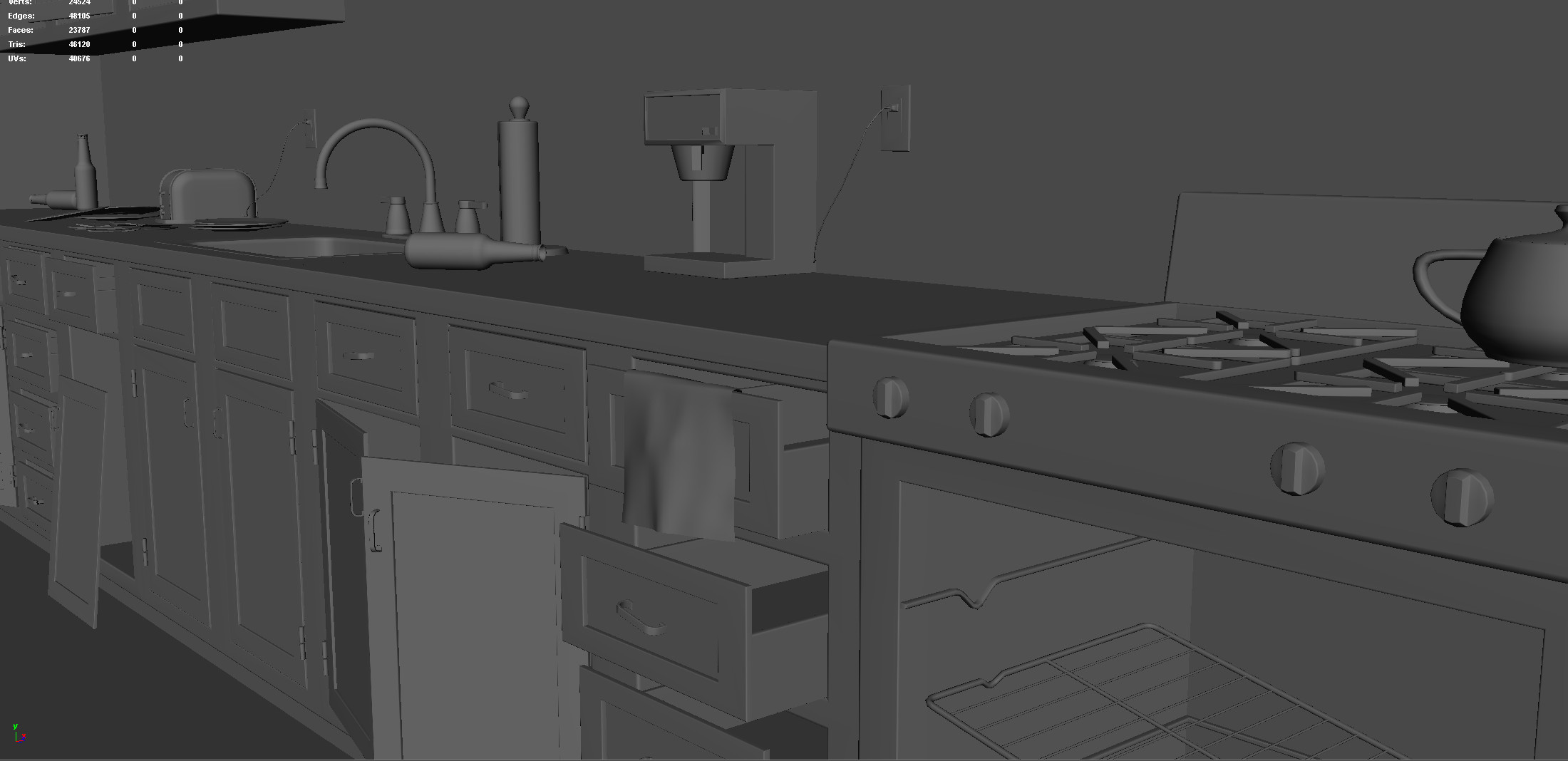 Cafeteria Counter 2 (Modeling Stage)