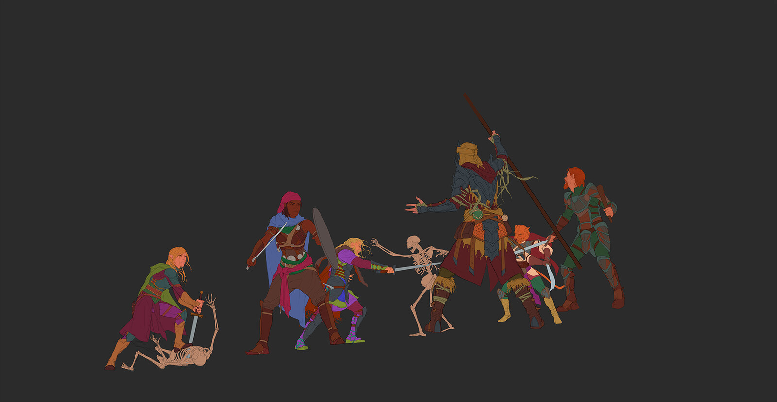 Flat material color groups