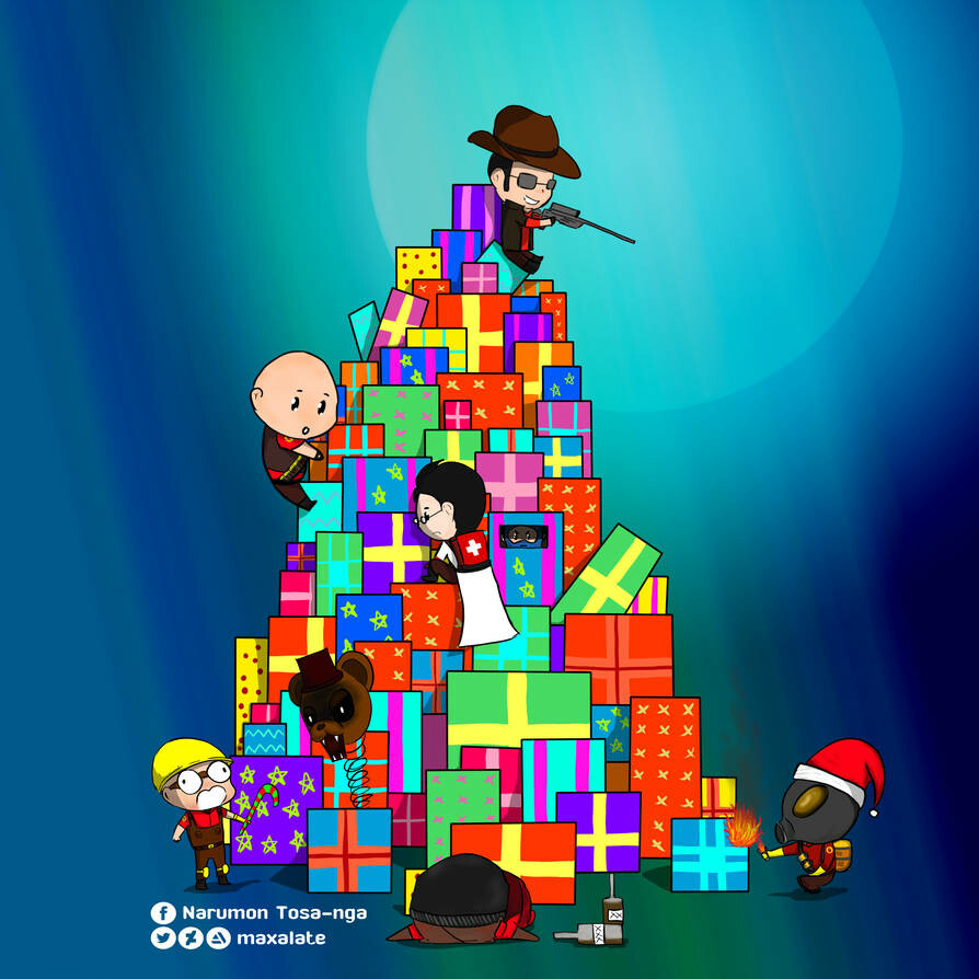 ArtStation TF2 Christmas gift boxes