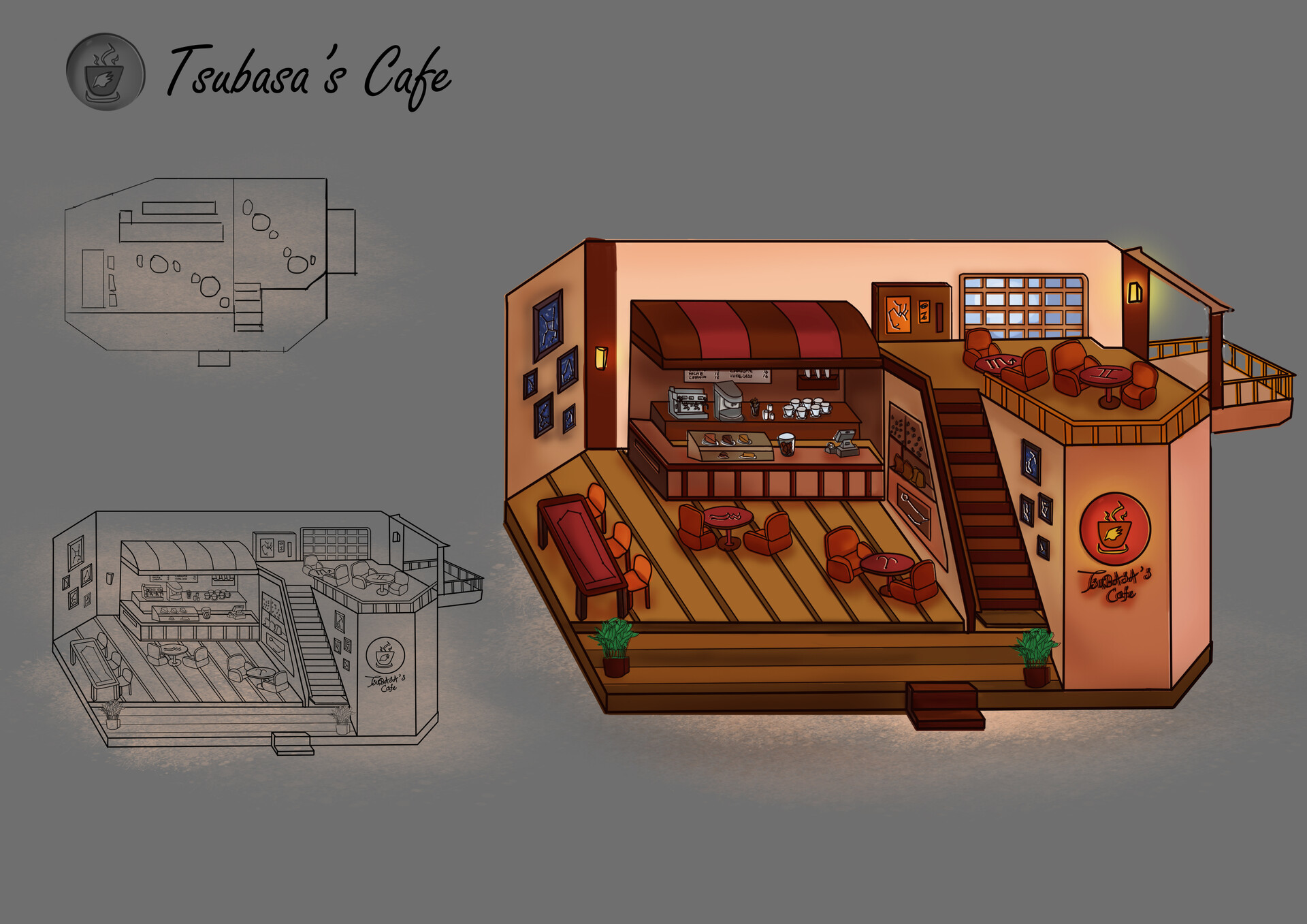Artstation Concept Art Coffee Shop Interior Design L V